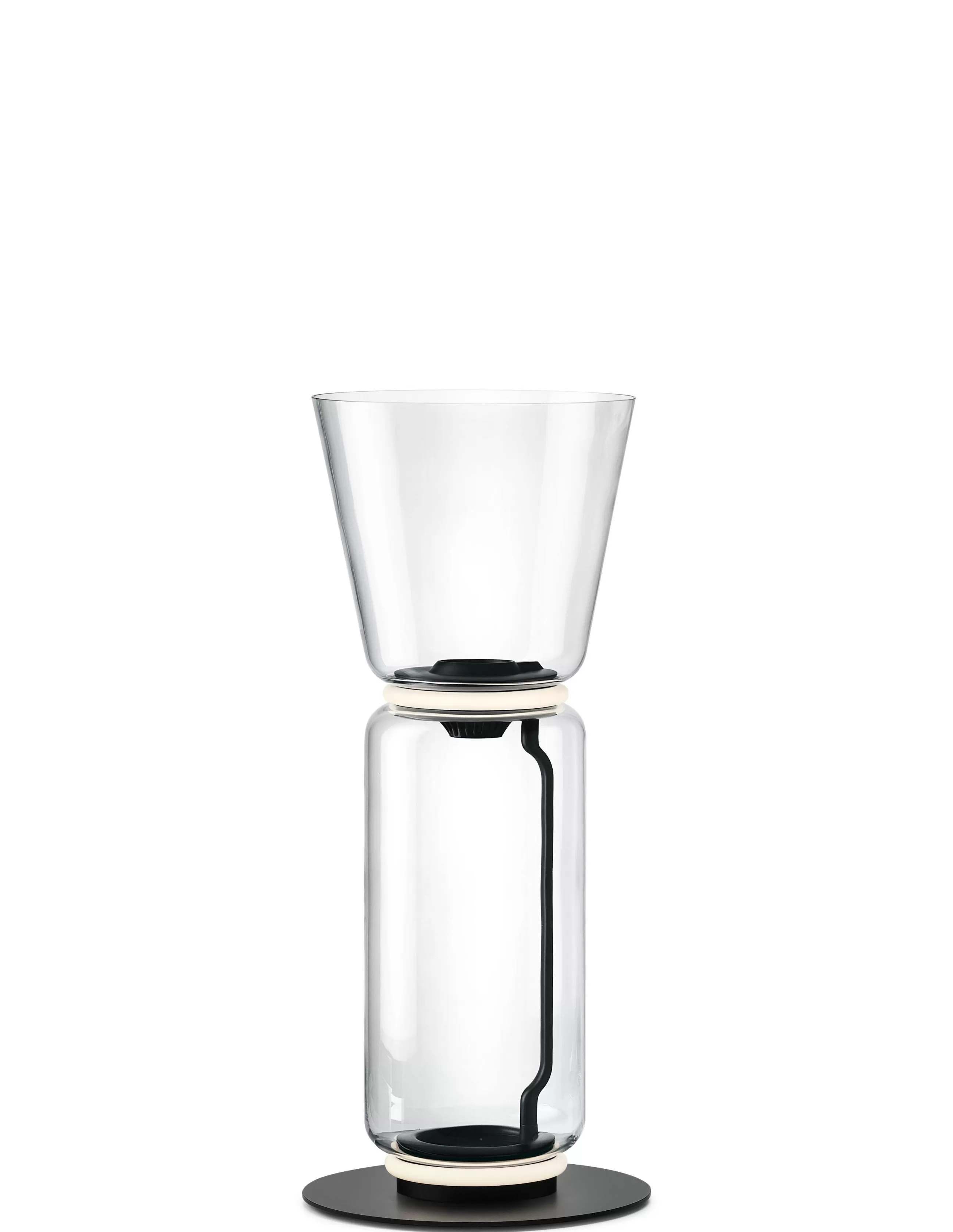 Lampes De Sol>Flos Lampe A Poser Noctambule Cone N°1 Verre Transparent / Led - O 36 X H 91 Cm - Noir - Transparent