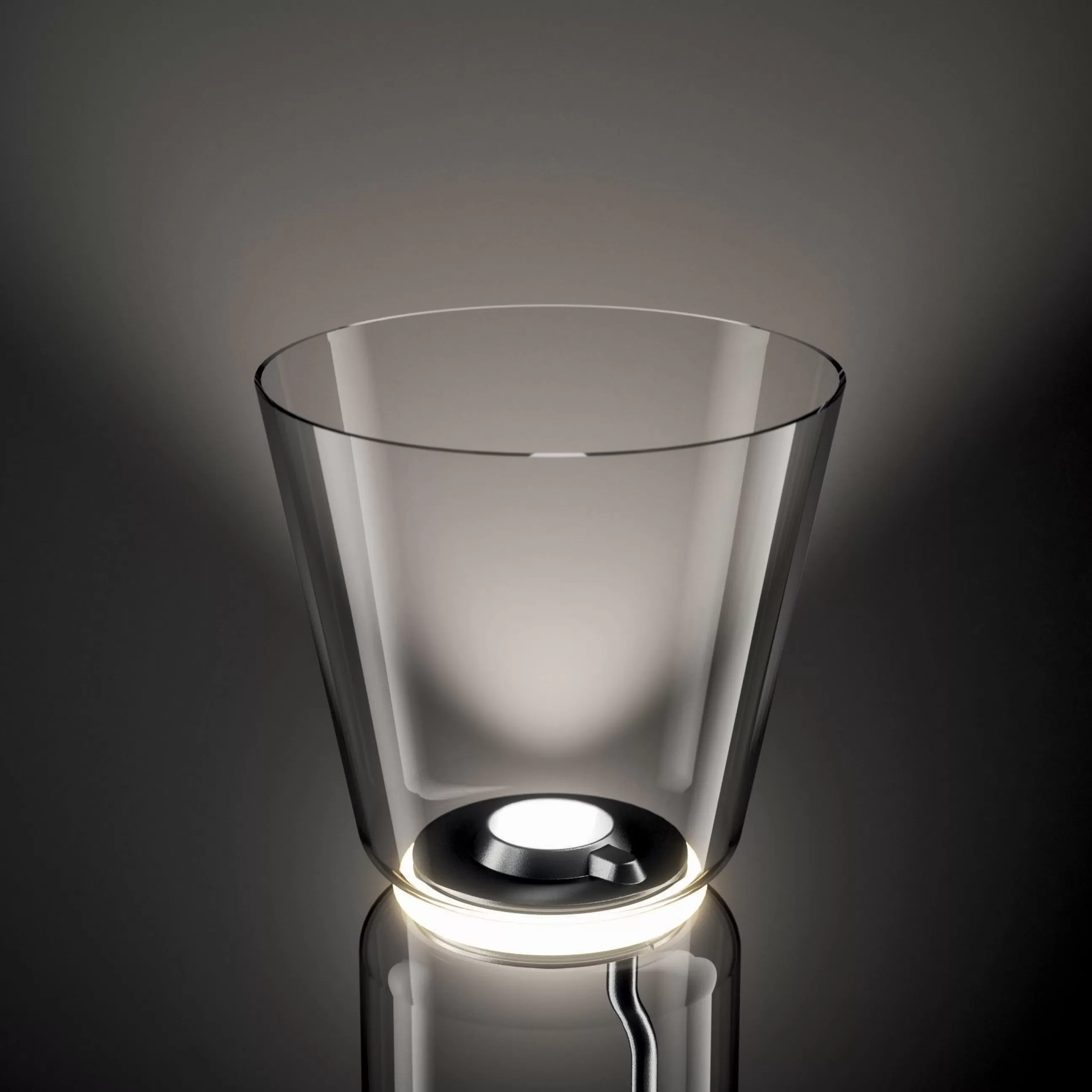 Lampes De Sol>Flos Lampe A Poser Noctambule Cone N°1 Verre Transparent / Led - O 36 X H 91 Cm - Noir - Transparent