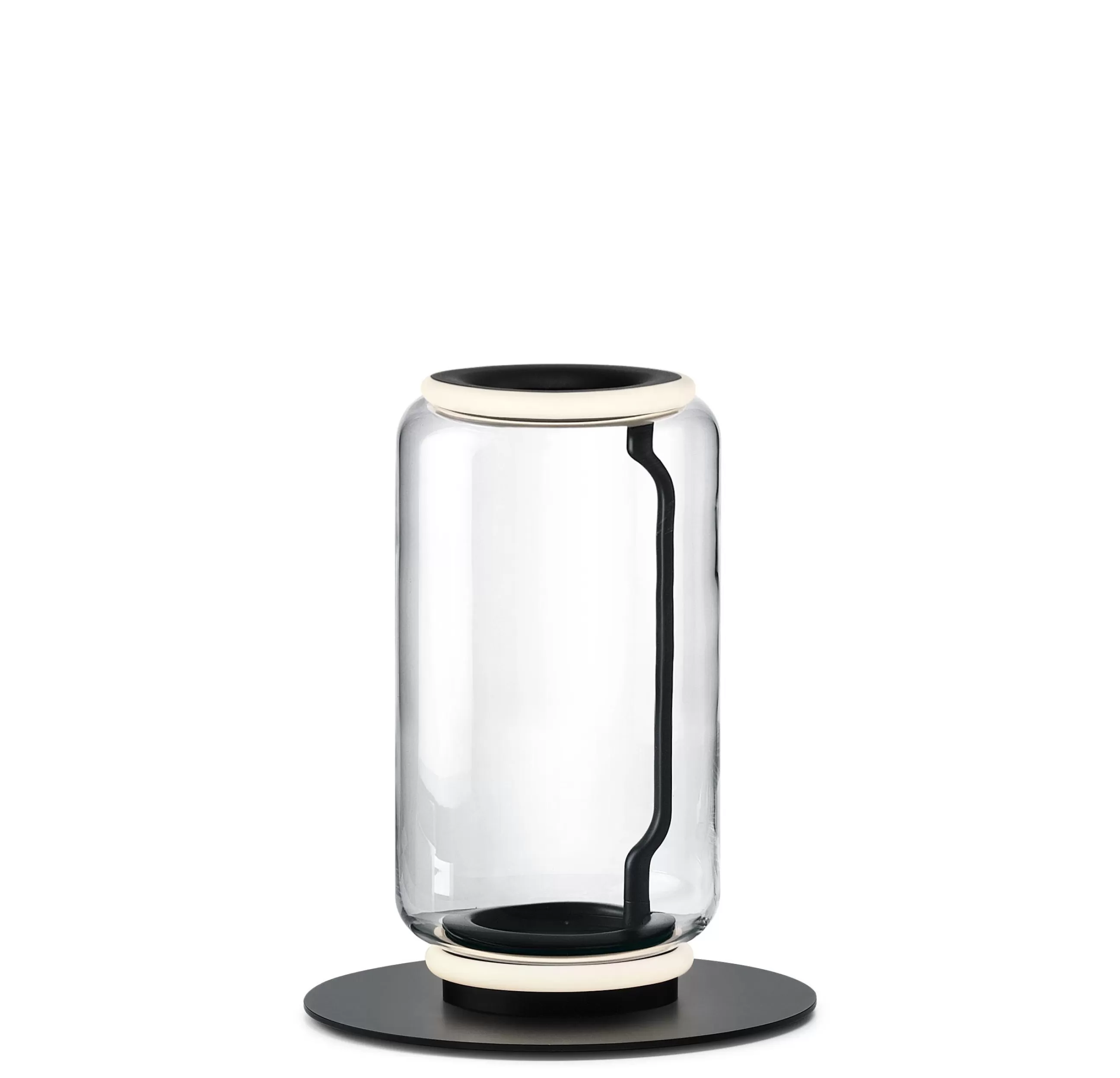 Lampes De Sol>Flos Lampe A Poser Noctambule Cylindre N°1 Verre Transparent / Led - O 25 X H 50 Cm - Noir - Transparent