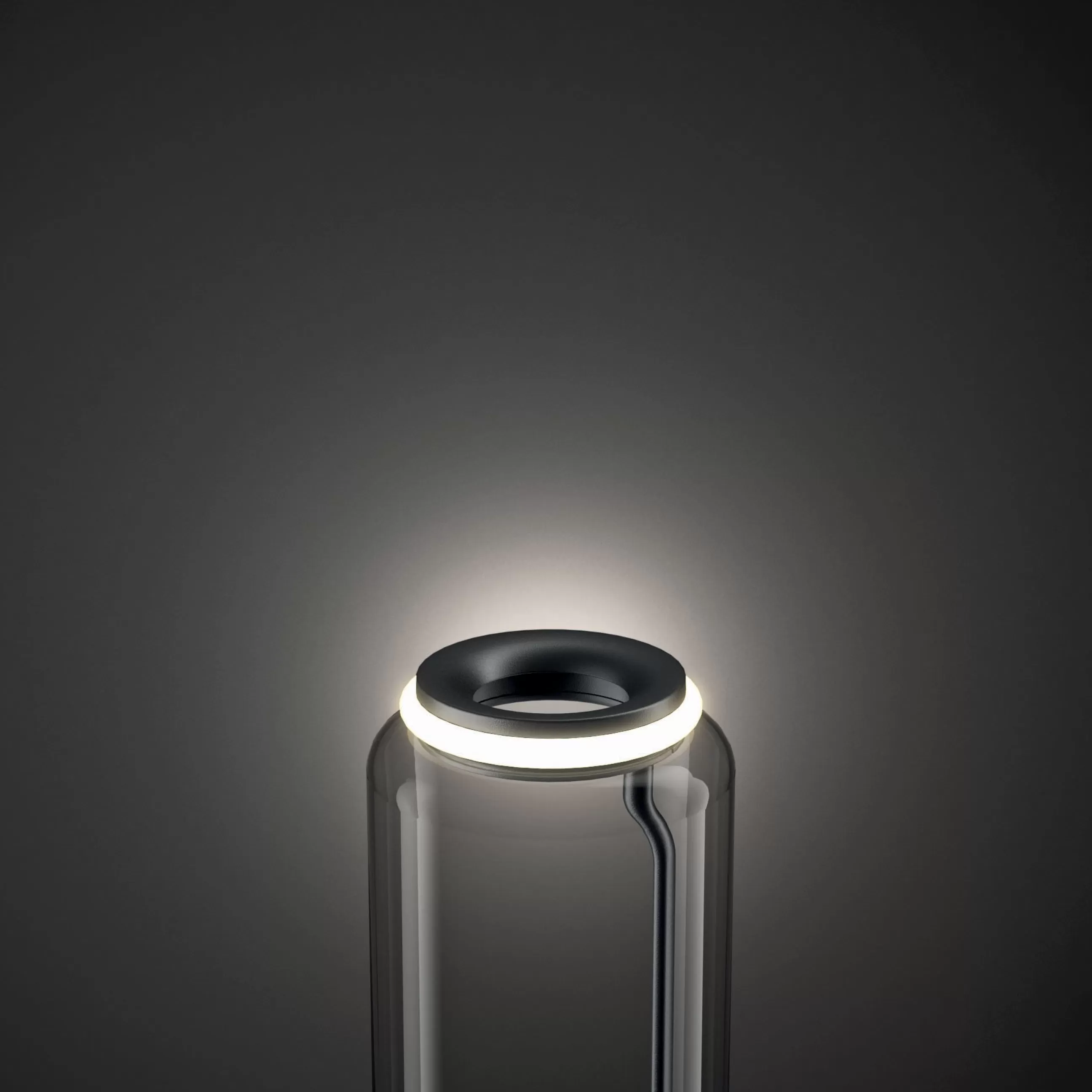Lampes De Sol>Flos Lampe A Poser Noctambule Cylindre N°1 Verre Transparent / Led - O 25 X H 50 Cm - Noir - Transparent