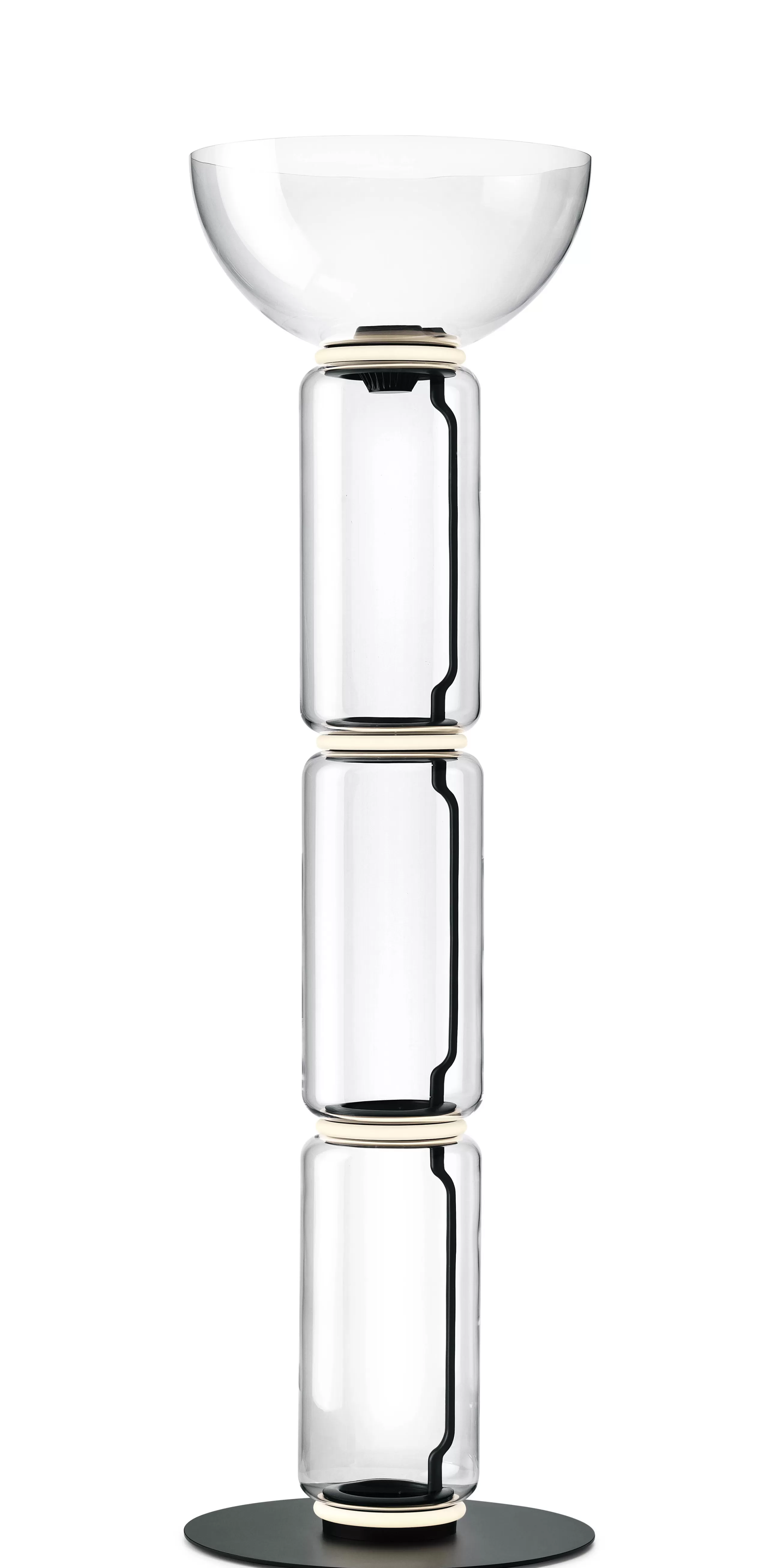 Lampes De Sol>Flos Lampe A Poser Noctambule Dome Verre/ Led - O 55 X H 190 Cm - Noir - Transparent