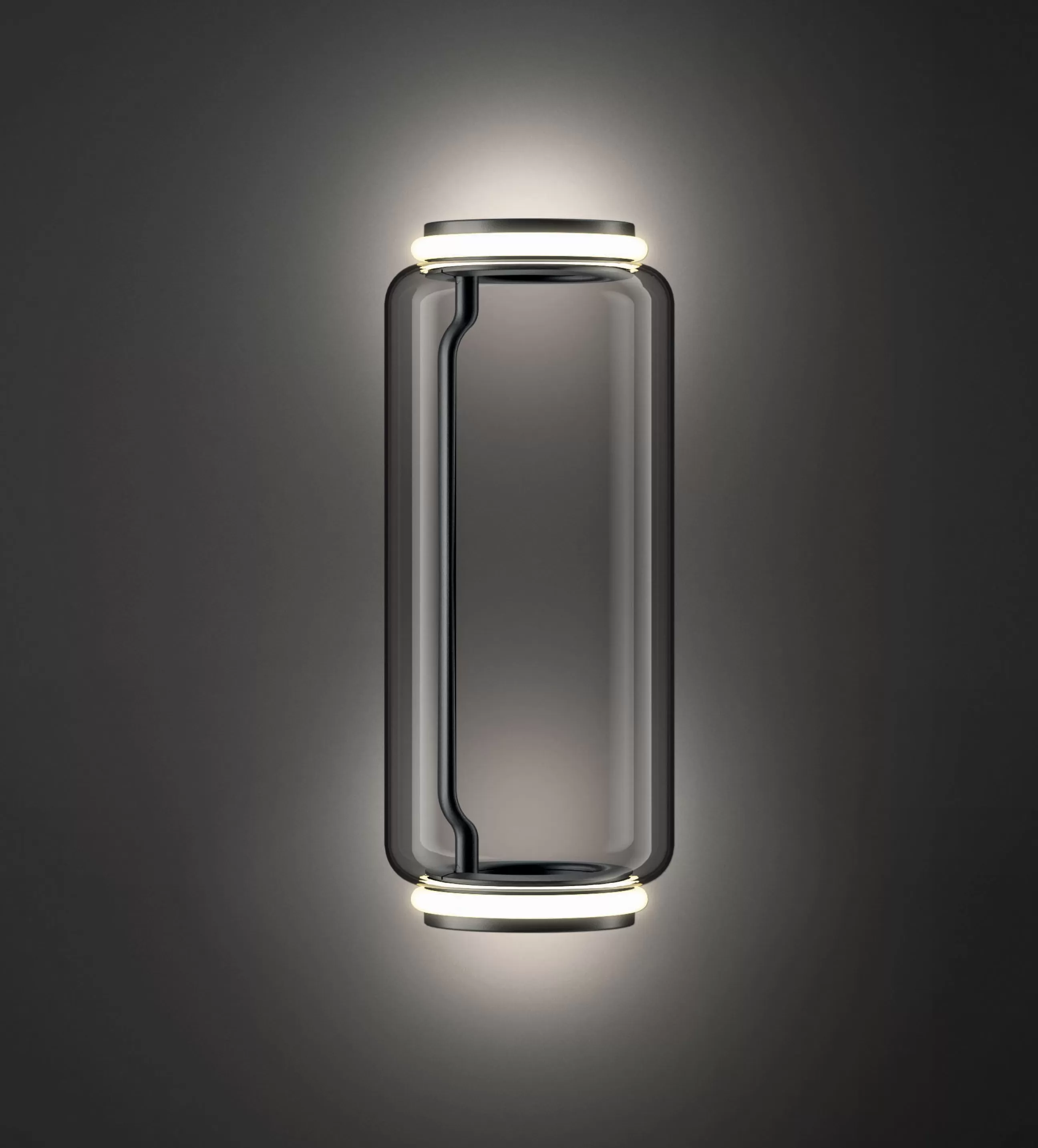 Lampes De Sol>Flos Lampe A Poser Noctambule Dome Verre/ Led - O 55 X H 190 Cm - Noir - Transparent