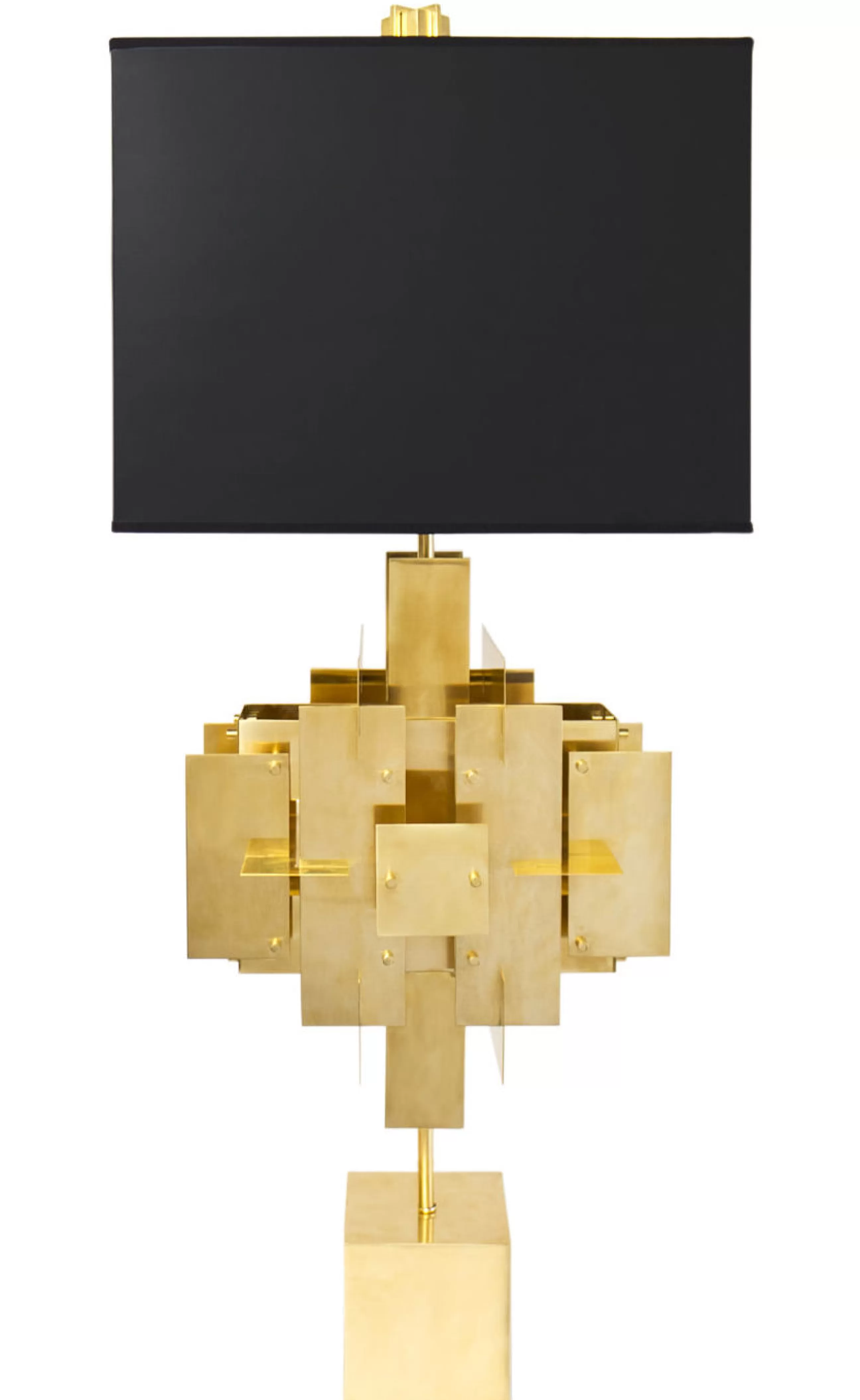 Lampes De Sol>Jonathan Adler Lampe A Poser Puzzle Metal Tissu Noir Or / H 94 Cm - Laiton - Noir
