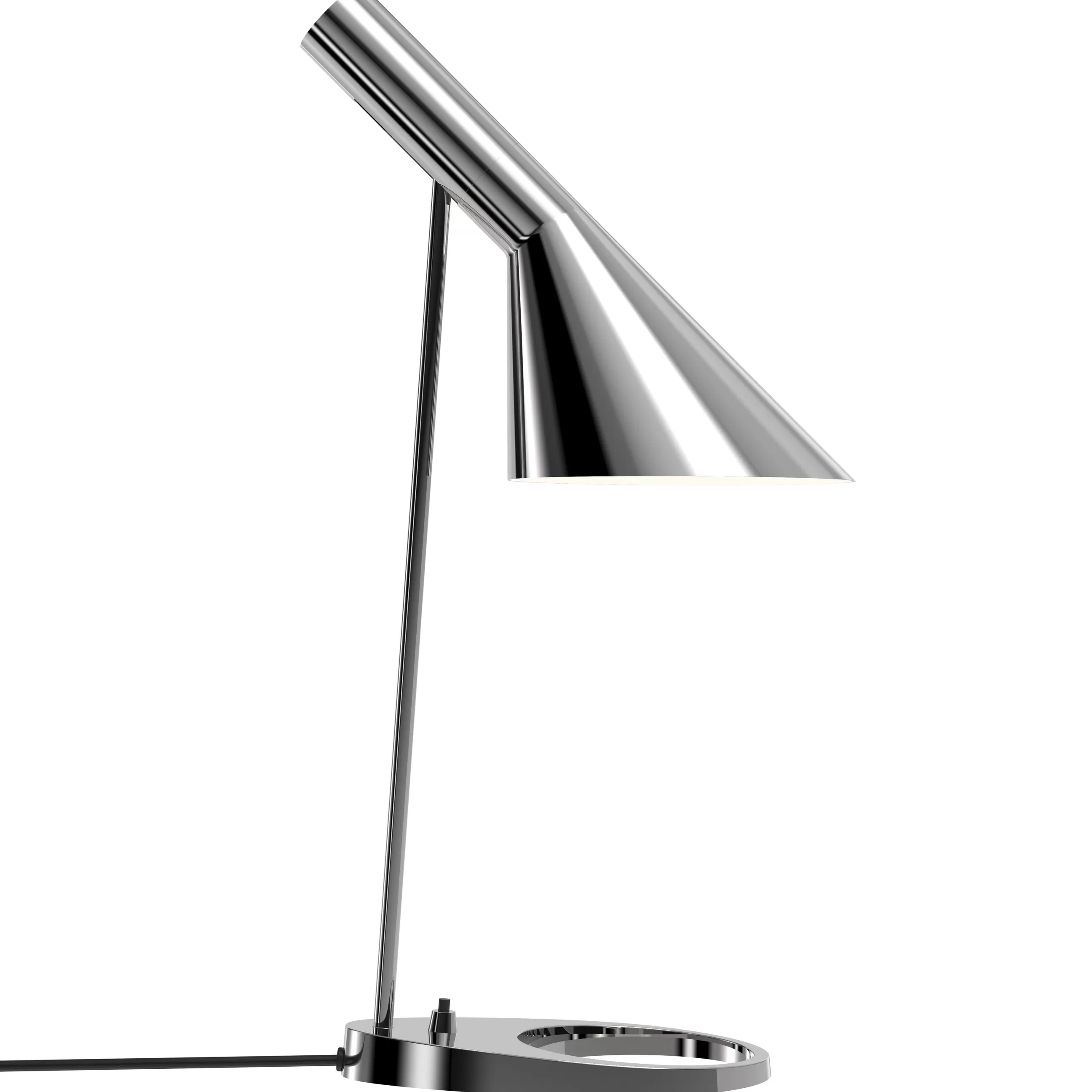 Lampes De Bureau>Louis Poulsen Lampe De Table Aj Gris Argent Metal / H 56 Cm - Orientable / Arne Jacobsen, 1957 - Acier Inox Poli