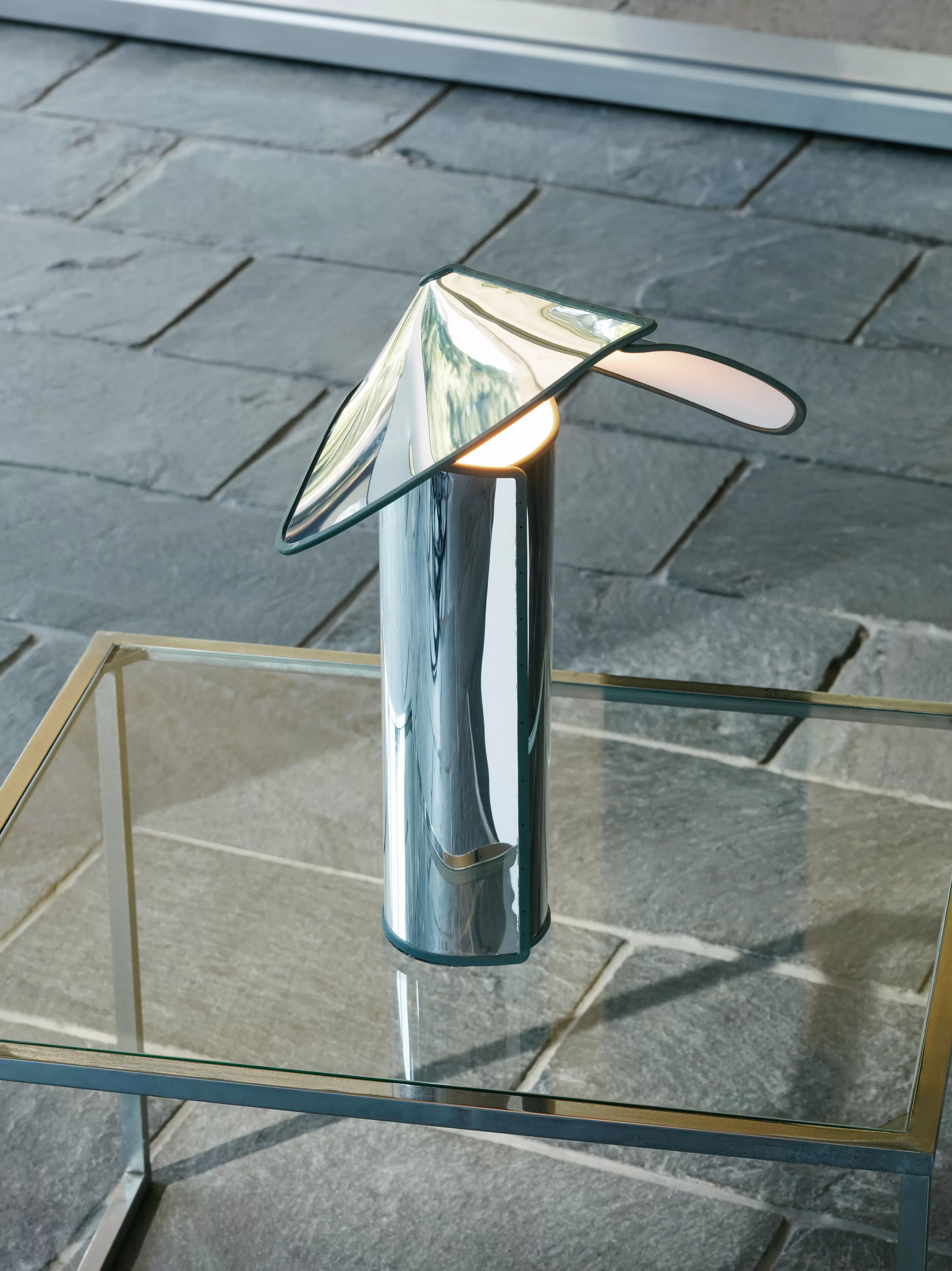 Lampes De Bureau>Flos Lampe De Table Chiara Metal Rose / H 41 Cm - Reedition 1969 - Rose Dore - Rouge-Rouille