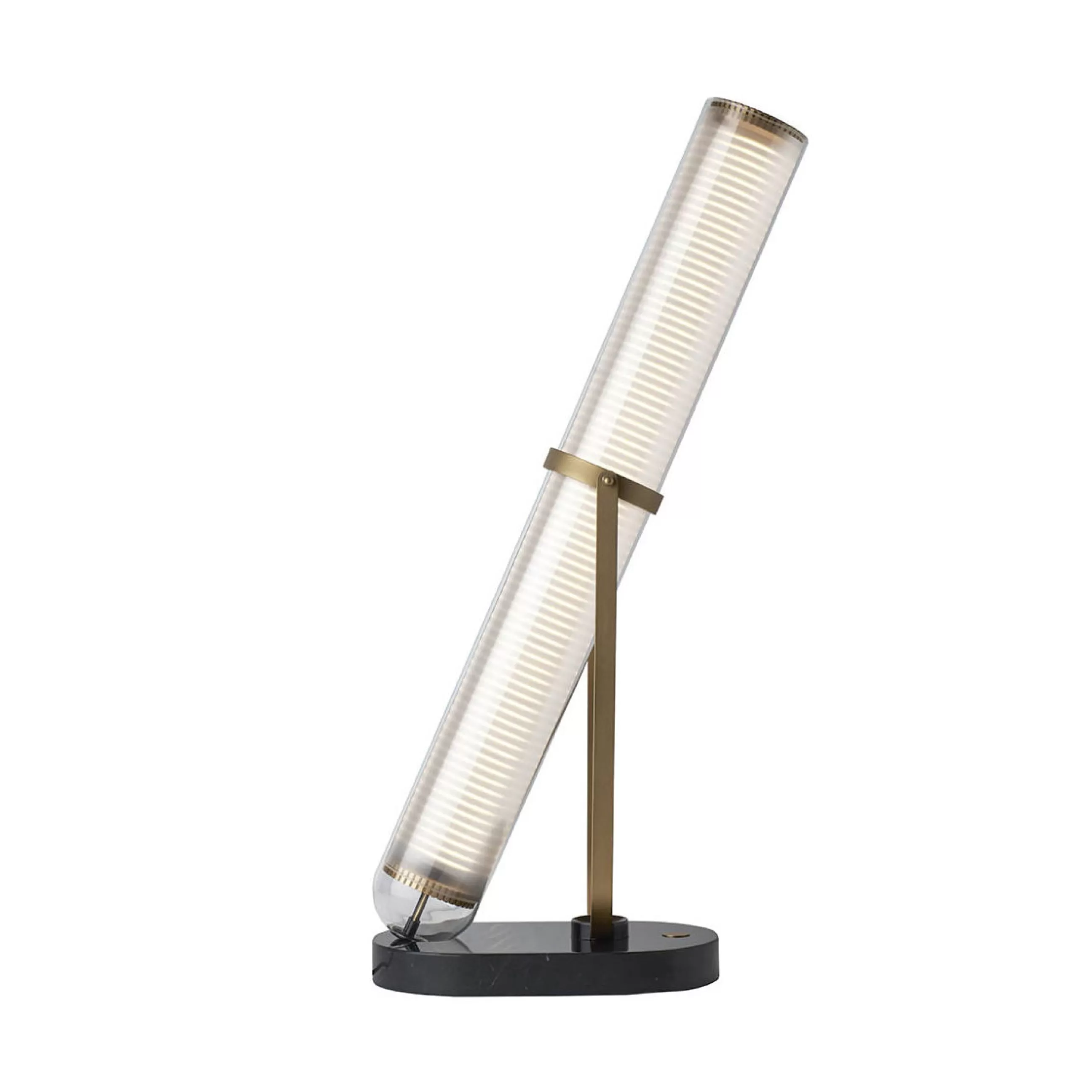 Lampes De Sol>DCW editions Lampe De Table Frechin Led Verre Blanc / H 65 Cm - Marbre - Blanc - Noir - Or