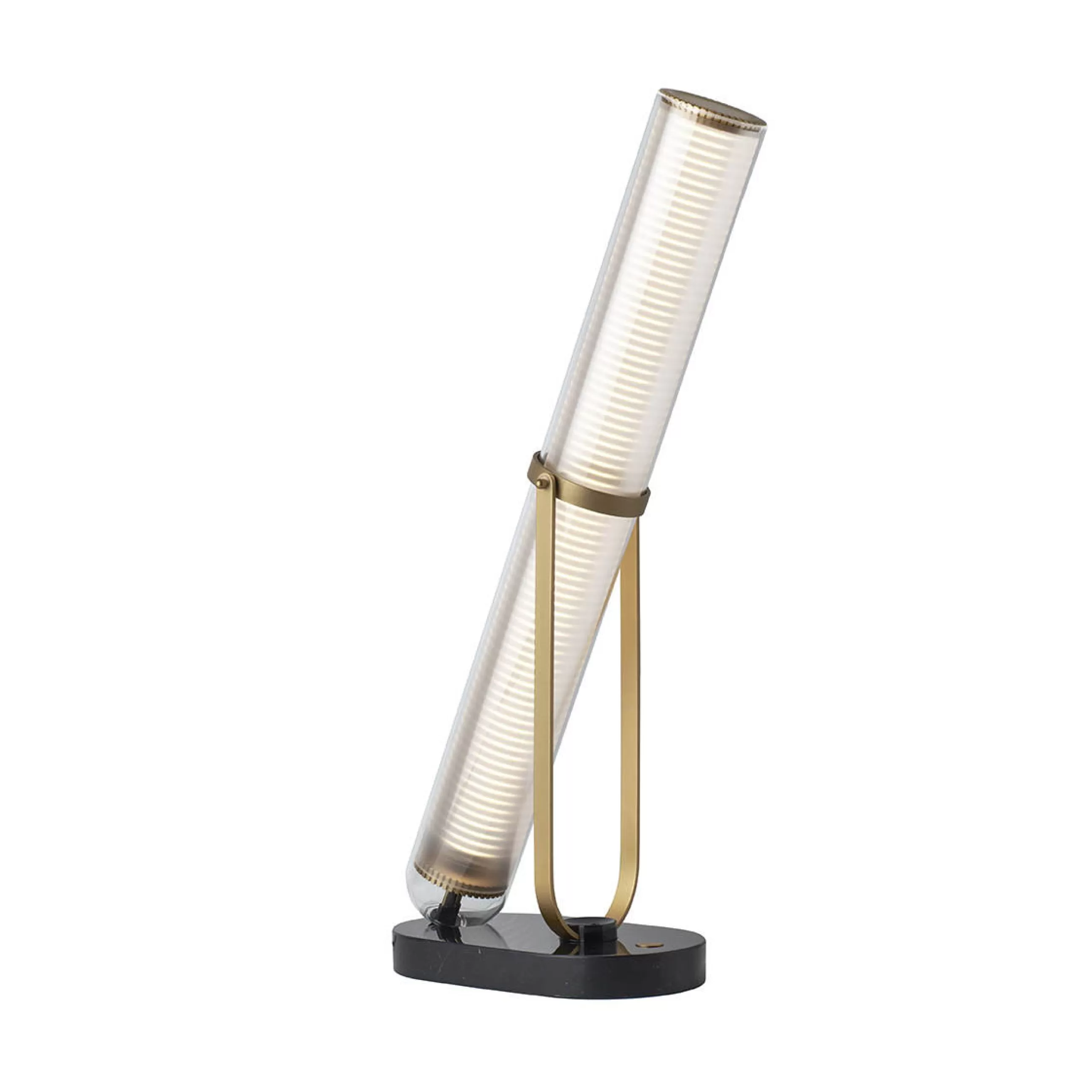 Lampes De Sol>DCW editions Lampe De Table Frechin Led Verre Blanc / H 65 Cm - Marbre - Blanc - Noir - Or