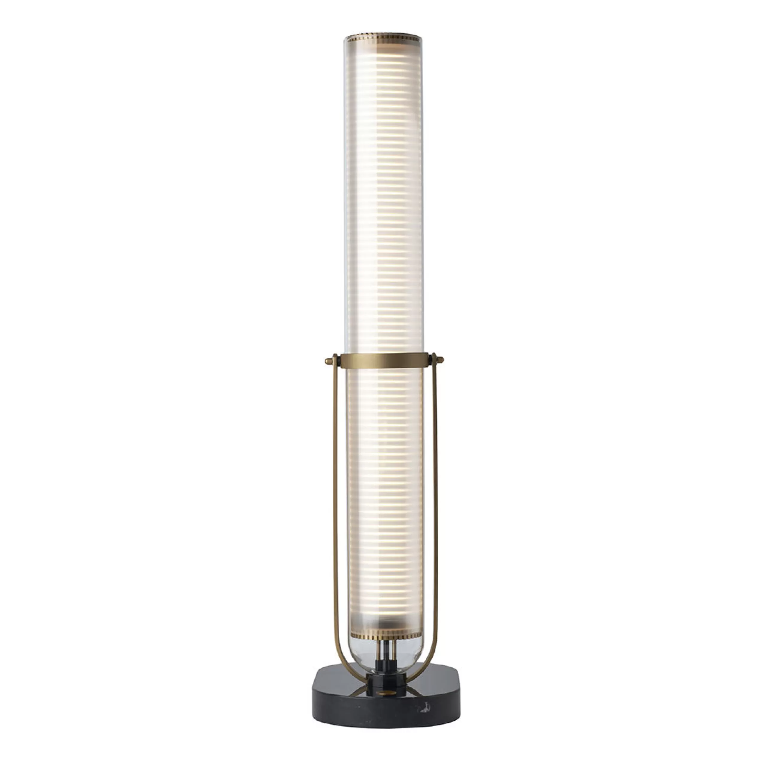 Lampes De Sol>DCW editions Lampe De Table Frechin Led Verre Blanc / H 65 Cm - Marbre - Blanc - Noir - Or