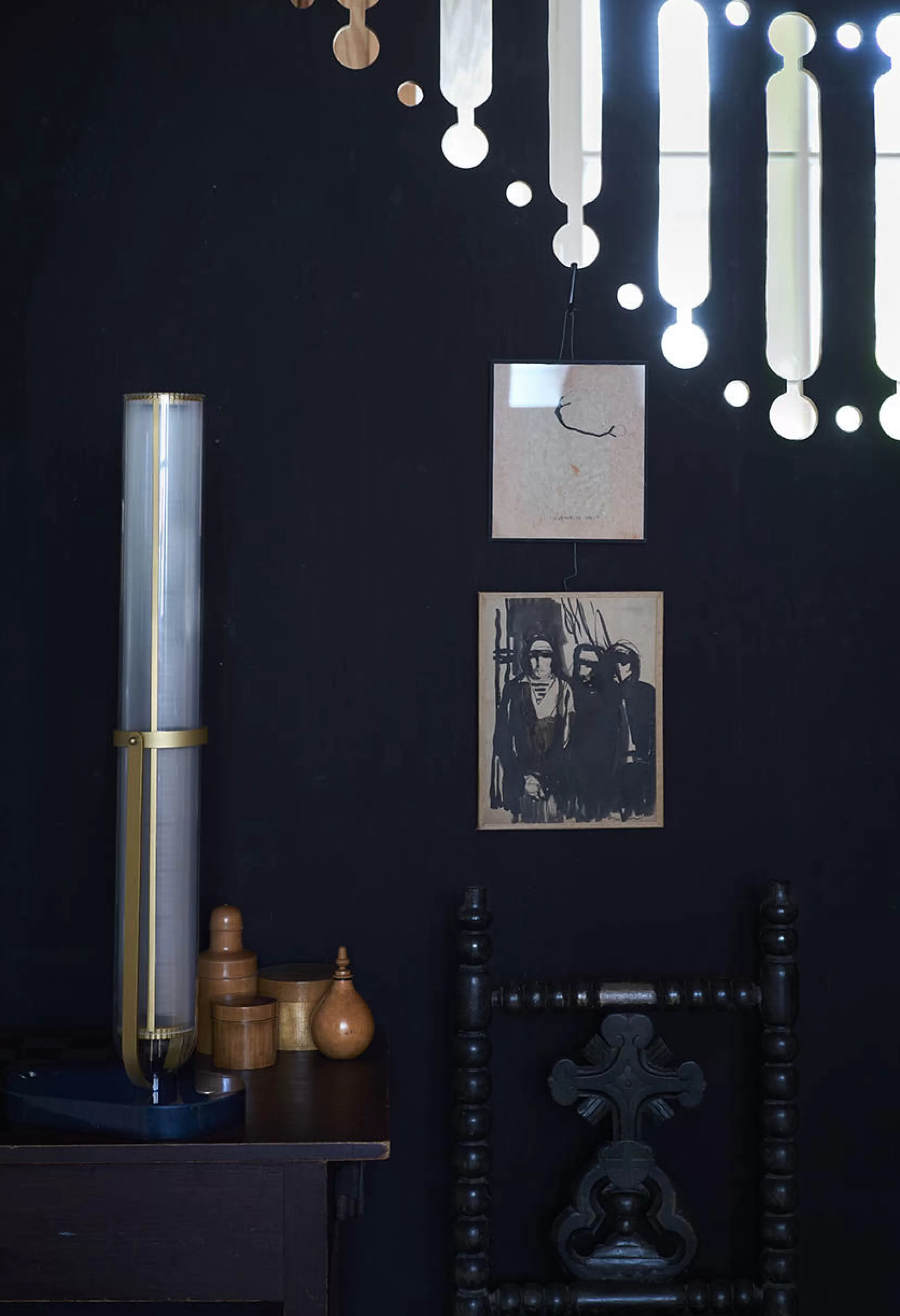 Lampes De Sol>DCW editions Lampe De Table Frechin Led Verre Blanc / H 65 Cm - Marbre - Blanc - Noir - Or