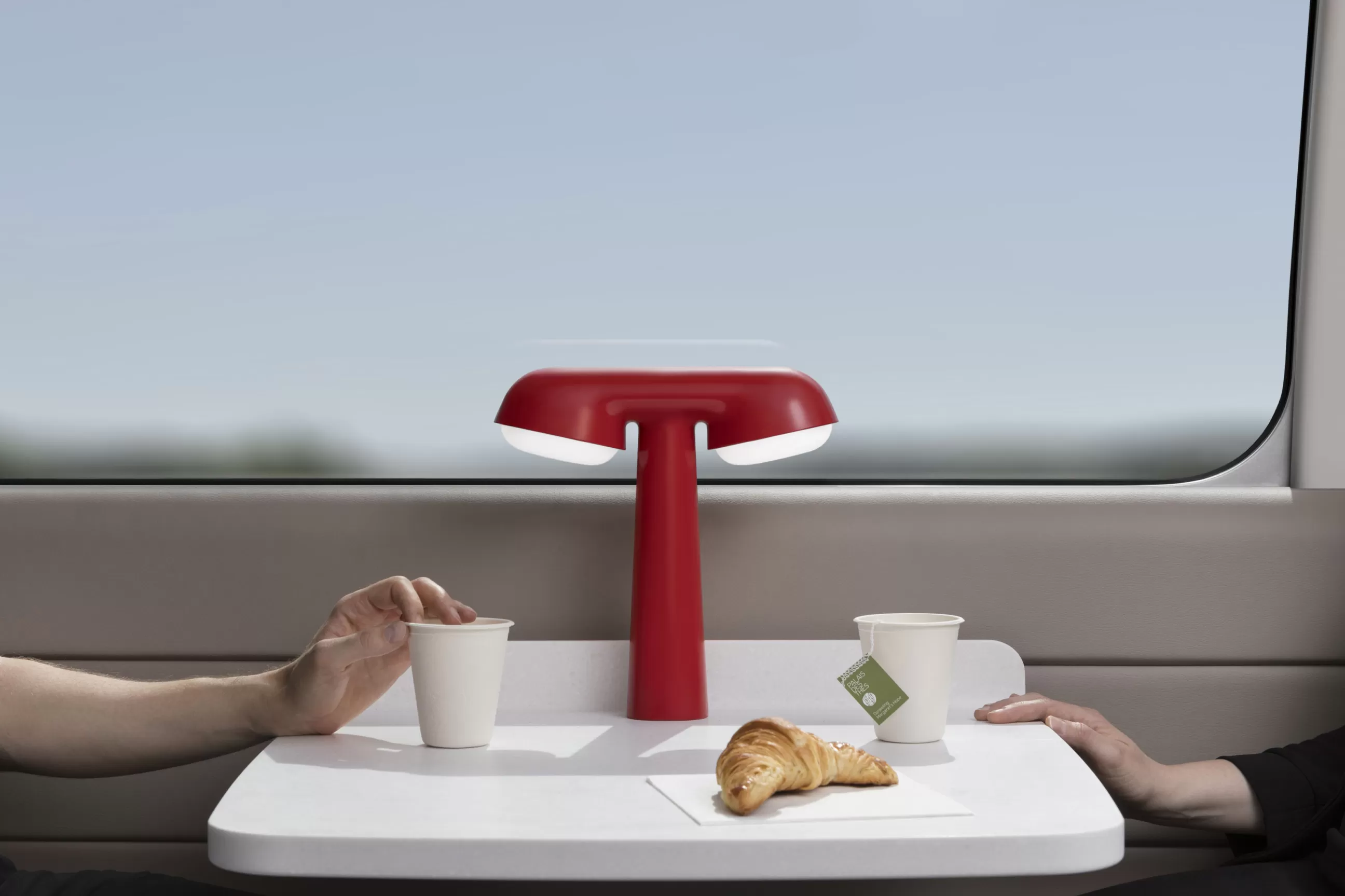Lampes De Bureau>Moustache Lampe De Table Lampe Tgv Metal/ Coeditee & Sncf - Rouge