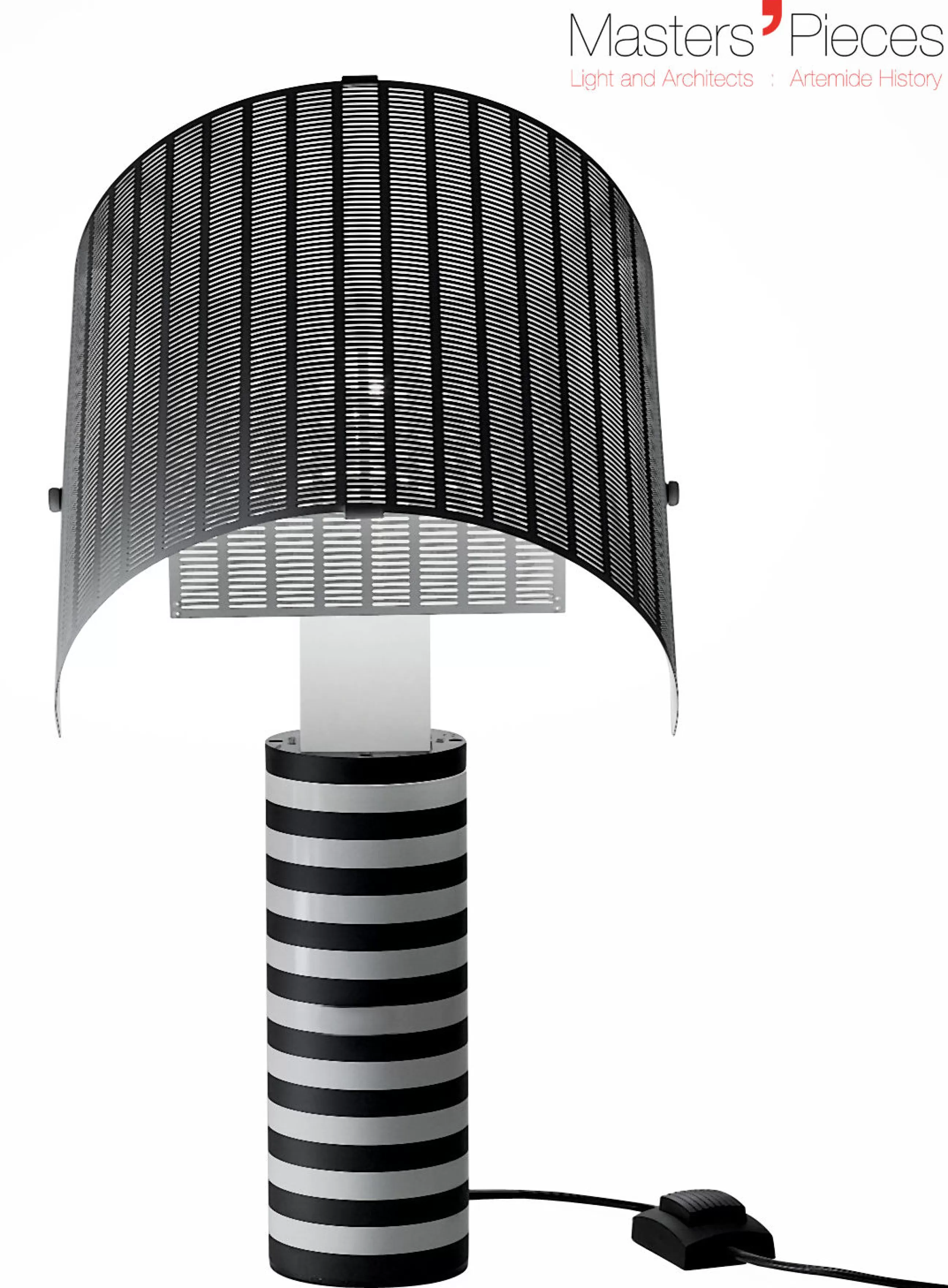Luminaires Iconiques>Artemide Lampe De Table Masters' Pieces - Shogun Metal Blanc Noir / 1986 - Blanc - Noir
