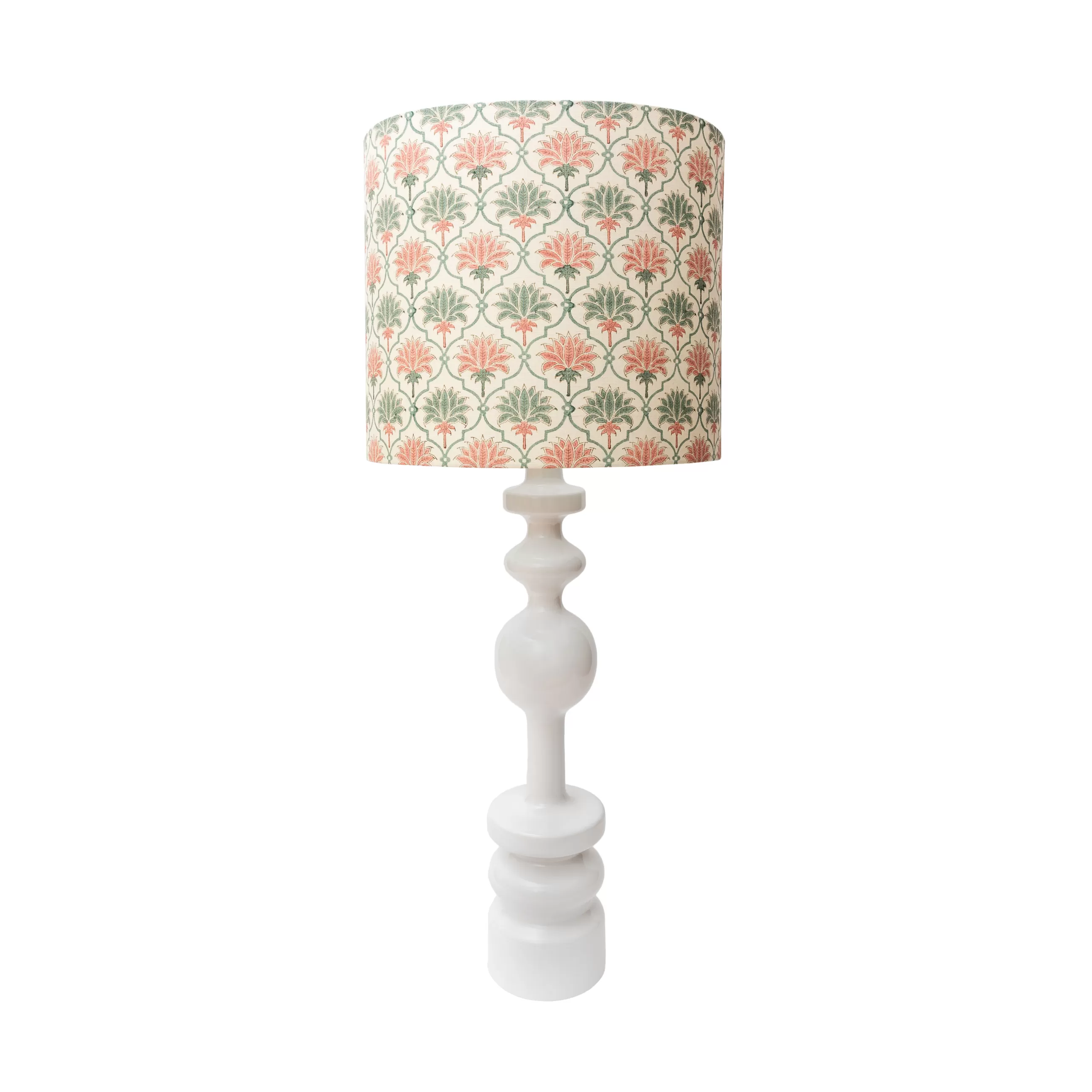 Lampes De Sol>POPUS EDITIONS Lampe De Table Pamela Tissu Bois Blanc / O 35 X H 87 Cm - Blanc - Multicolore