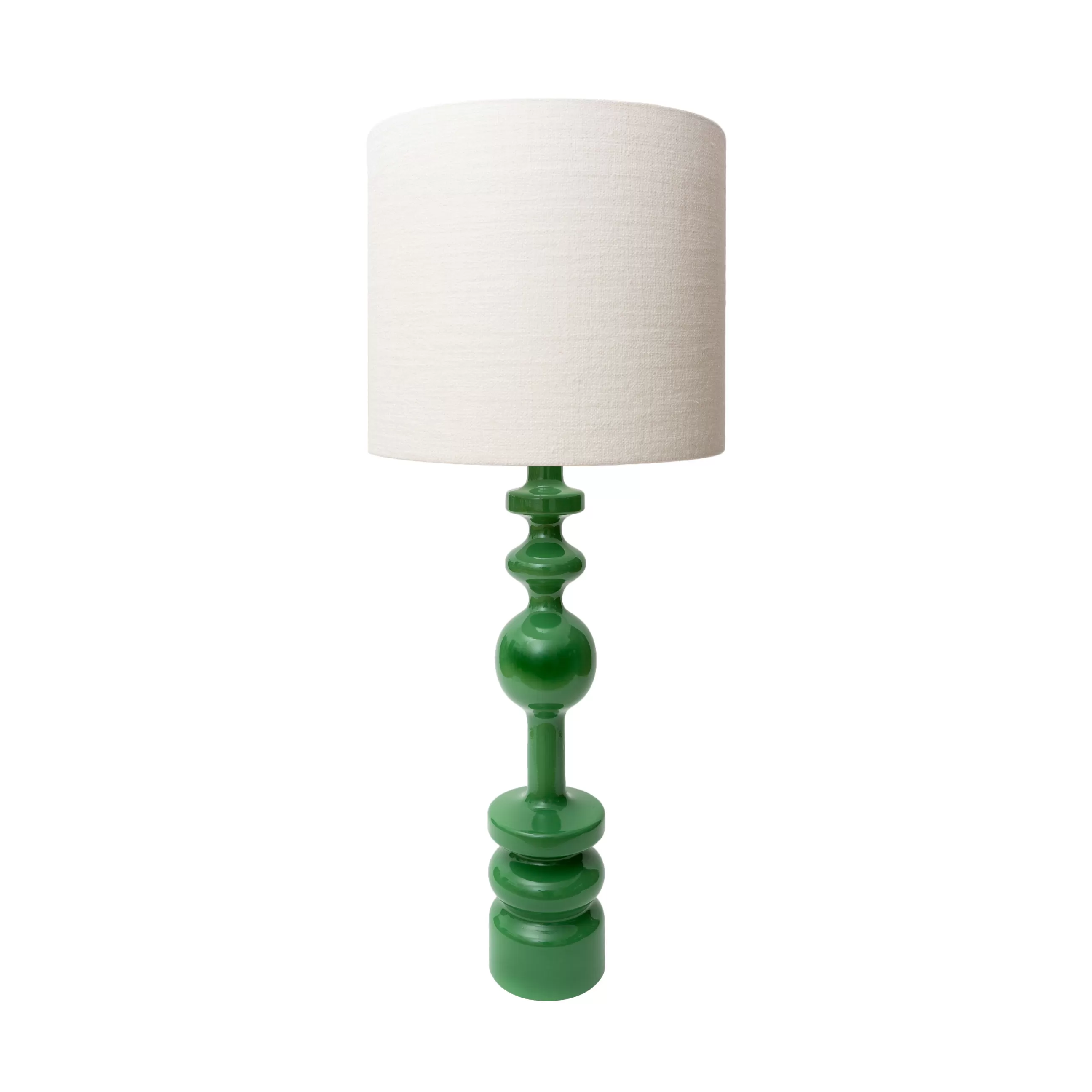 Lampes De Sol>POPUS EDITIONS Lampe De Table Pamela Tissu Bois Vert / O 35 X H 87 Cm - Blanc - Vert