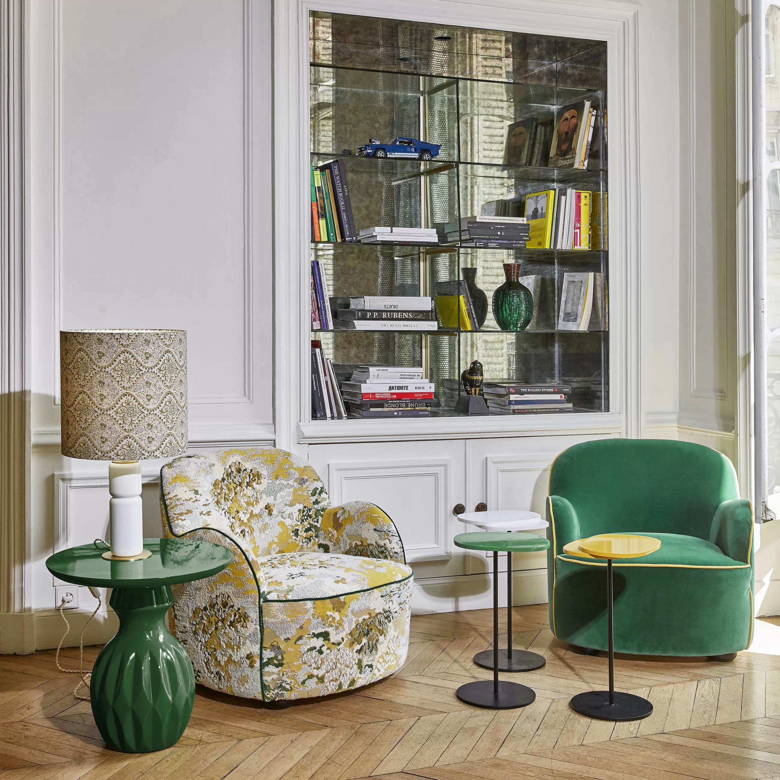 Lampes De Sol>POPUS EDITIONS Lampe De Table Petra Tissu Bois Blanc / O 35 X H 73 Cm - Blanc - Multicolore - Or