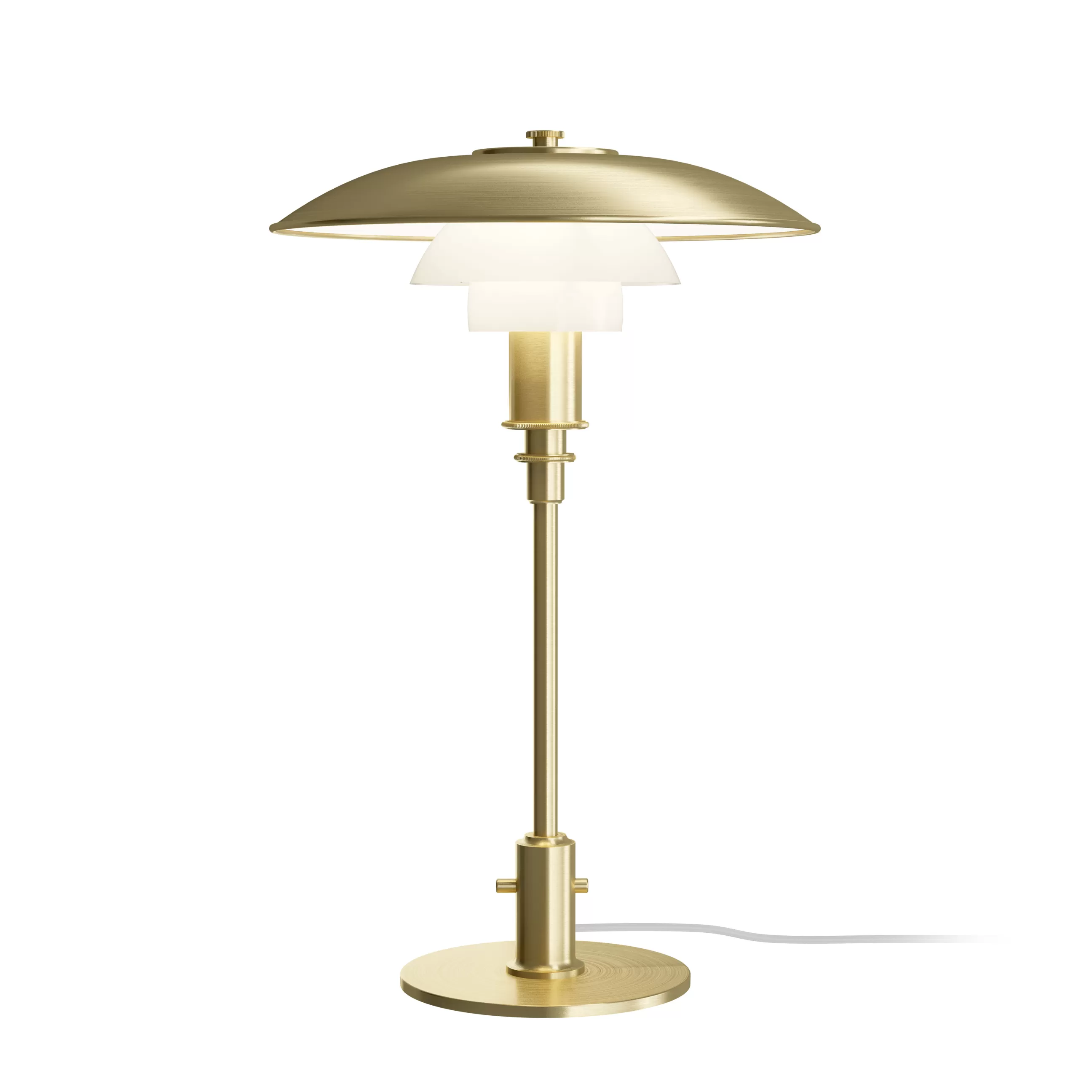 Lampes De Bureau>Louis Poulsen Lampe De Table Ph 3/2 Verre Or Metal / 1927 - Laiton / Edition Limitee - Blanc - Laiton