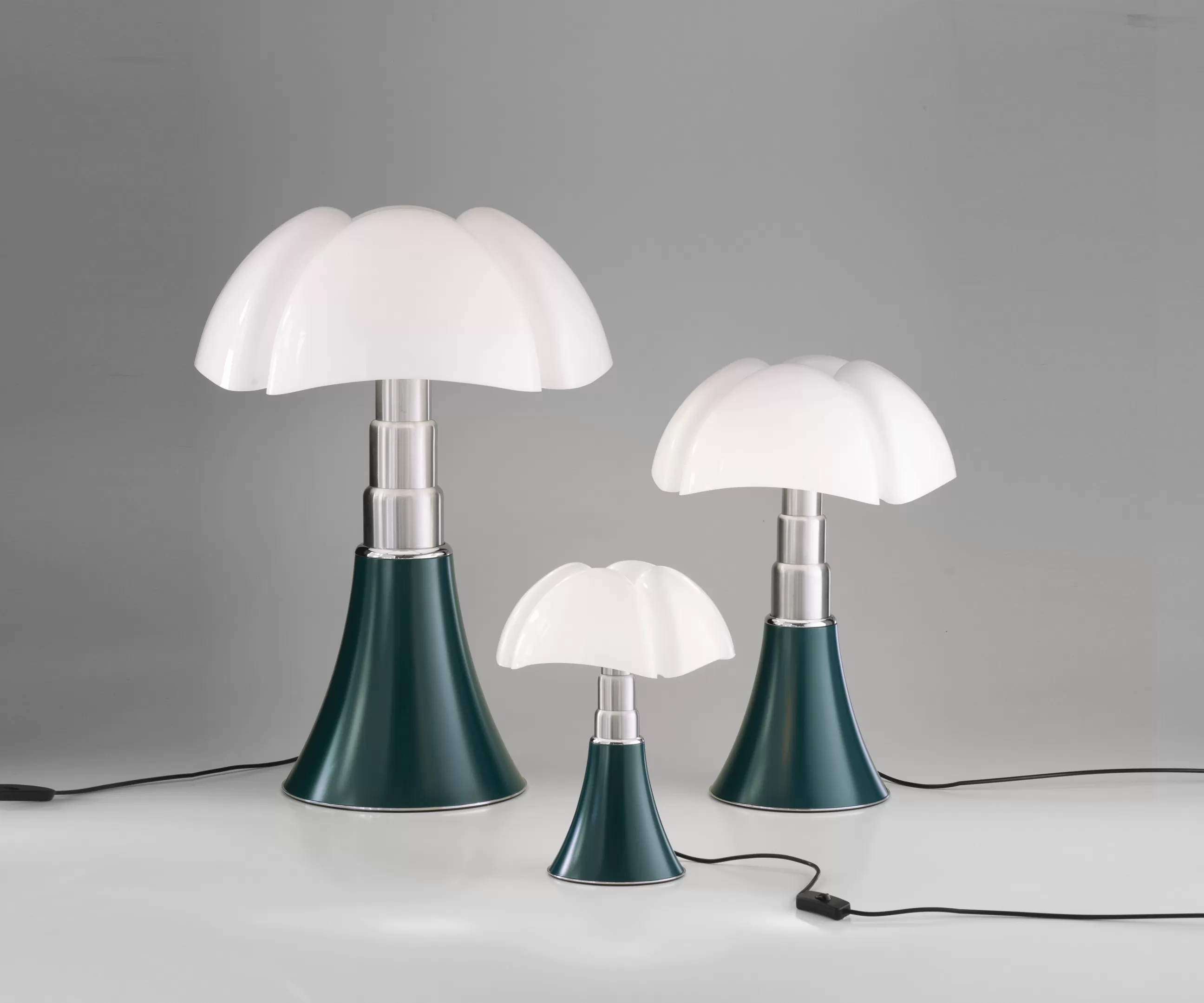 Luminaires Iconiques>Martinelli Luce Lampe De Table Pipistrello Metal Plastique Vert / H 66 A 86 Cm - Blanc - Vert Agave