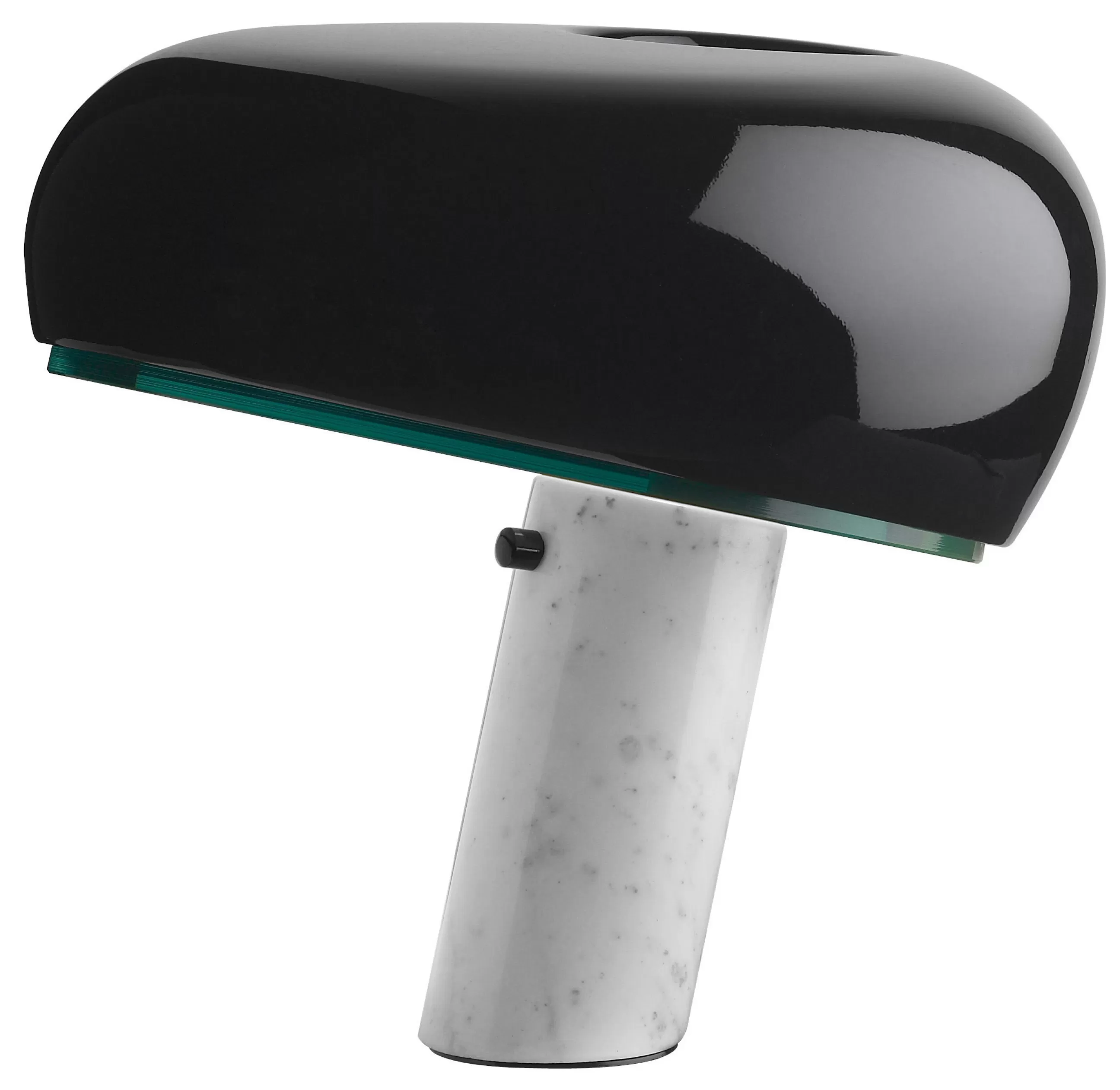 Lampes De Bureau>Flos Lampe De Table Snoopy Metal Verre Pierre Blanc Noir / Base Marbre - Blanc - Noir Brillant