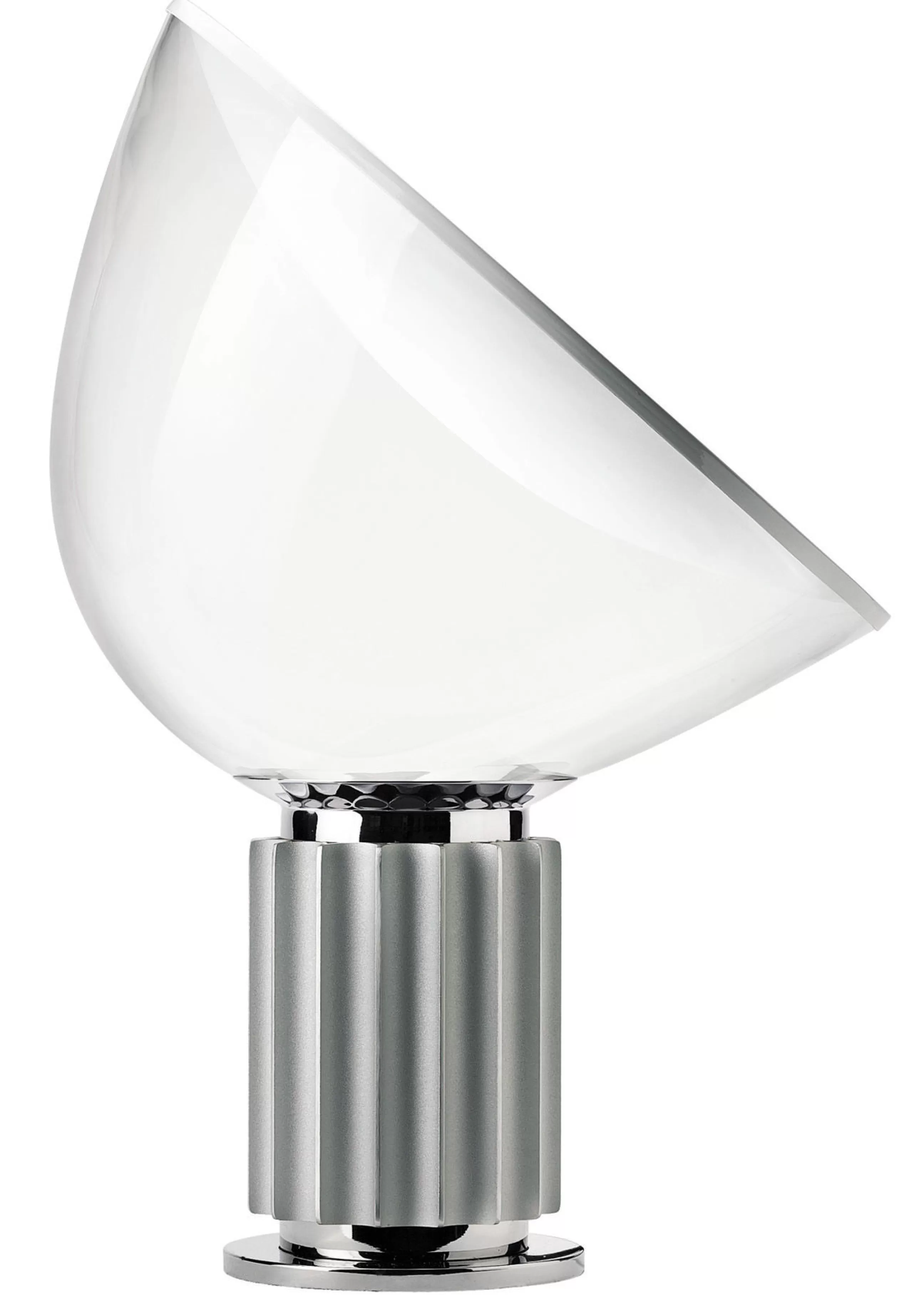 Luminaires Iconiques>Flos Lampe De Table Taccia Led (1962) Metal Verre Gris / H 64,5 Cm - Argent