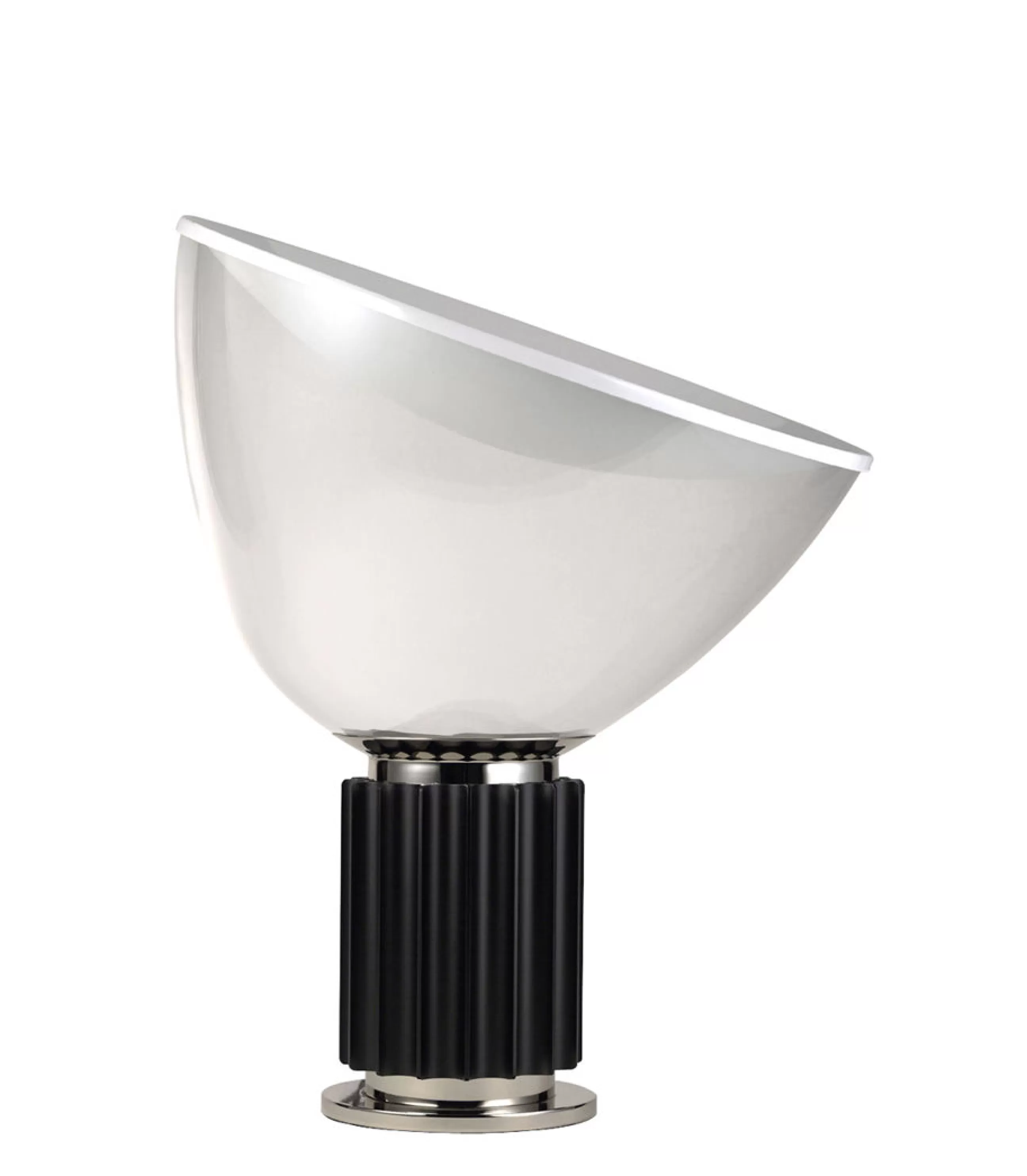 Lampes De Bureau>Flos Lampe De Table Taccia Led Small (1962) Metal Verre Noir Transparent /  H 48 Cm - Noir - Transparent