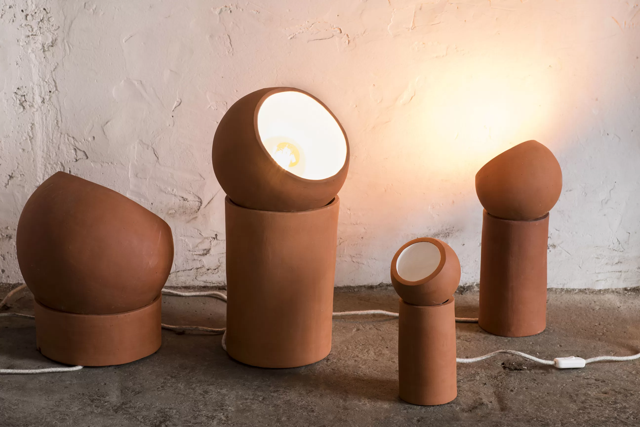 Lampes De Sol>Serax Lampe De Table Terra Large Ceramique Rouge Orange / - Terracotta / Spot Orientable - Brun Terracotta
