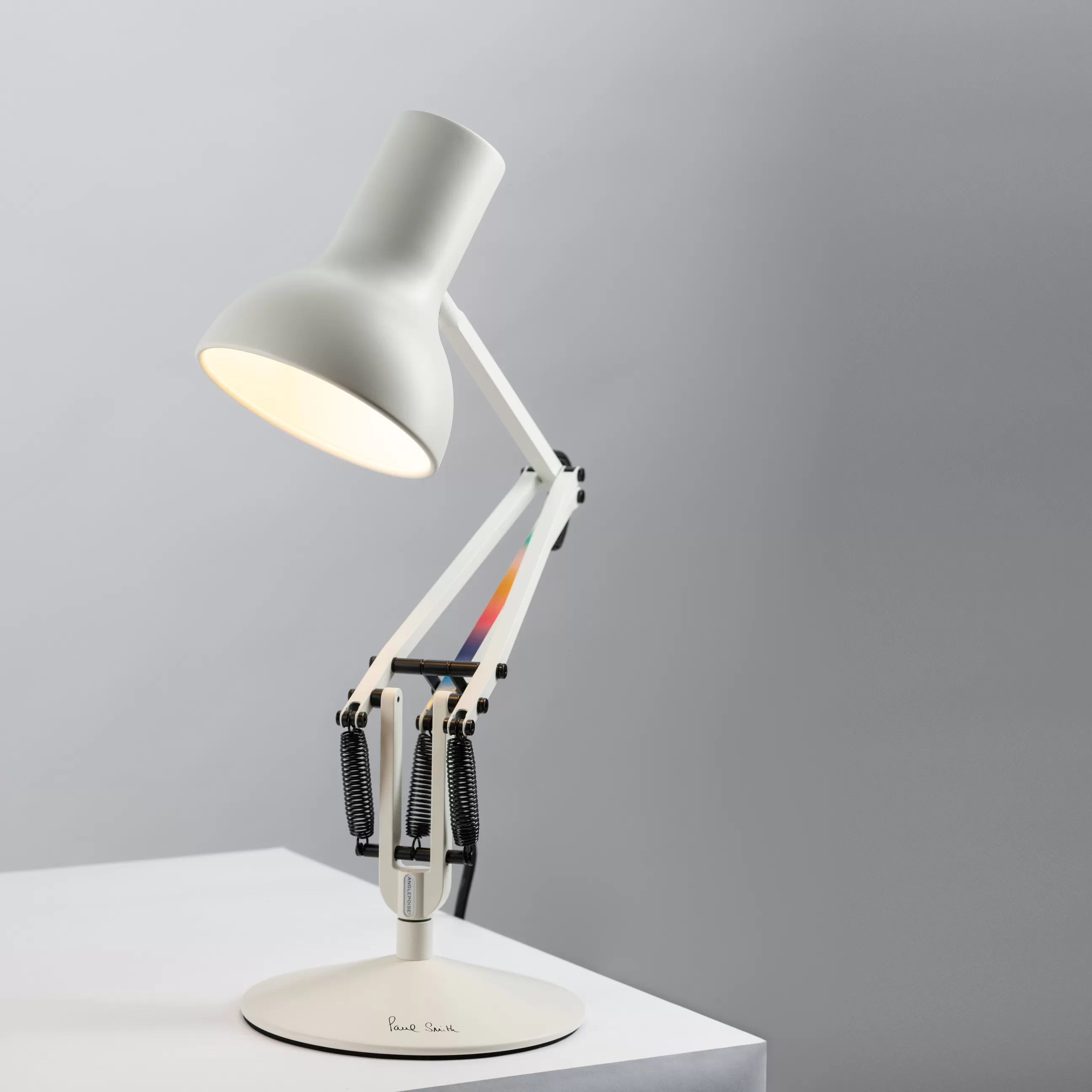 Lampes De Bureau>Anglepoise Lampe De Table Type 75 Mini Metal Blanc / By Paul Smith - Edition N°6 - Blanc - Multicolore