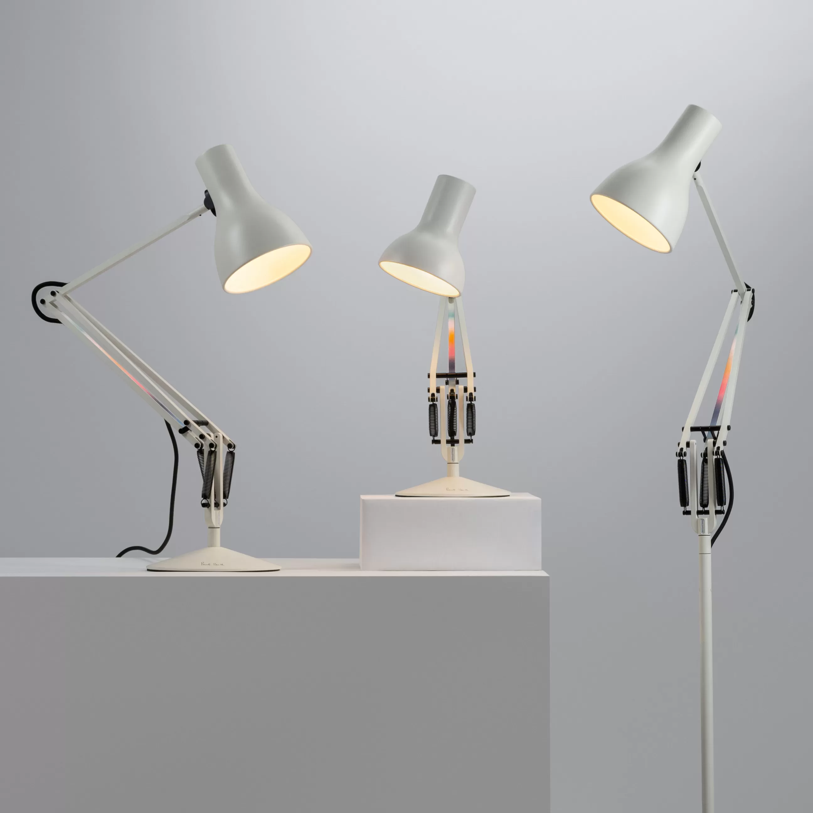 Lampes De Bureau>Anglepoise Lampe De Table Type 75 Mini Metal Blanc / By Paul Smith - Edition N°6 - Blanc - Multicolore