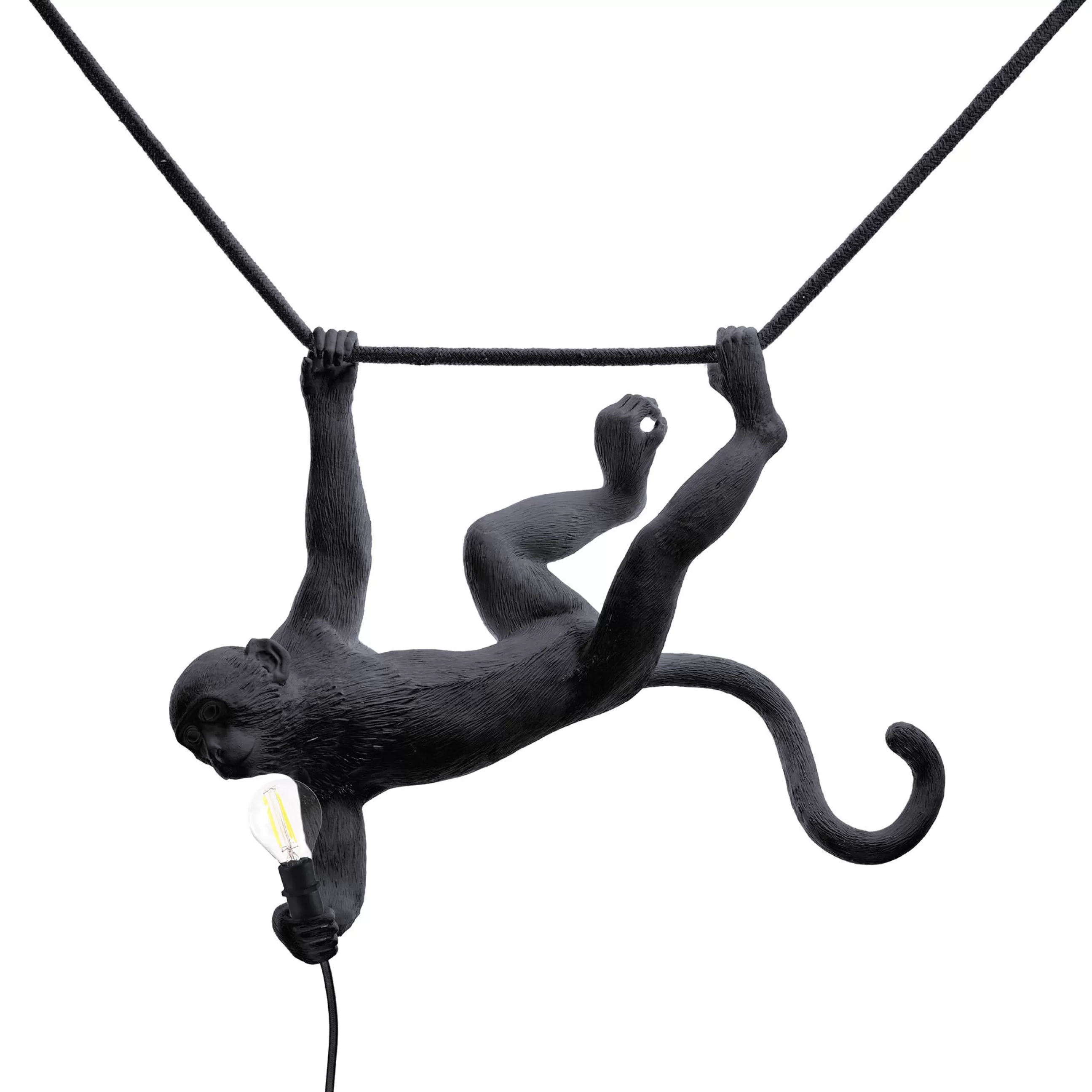 Luminaires De Salle De Bains>Seletti Lampe D'extérieur Monkey Swing Plastiqueplastique/ Outdoor - L 60 Cm - Noir