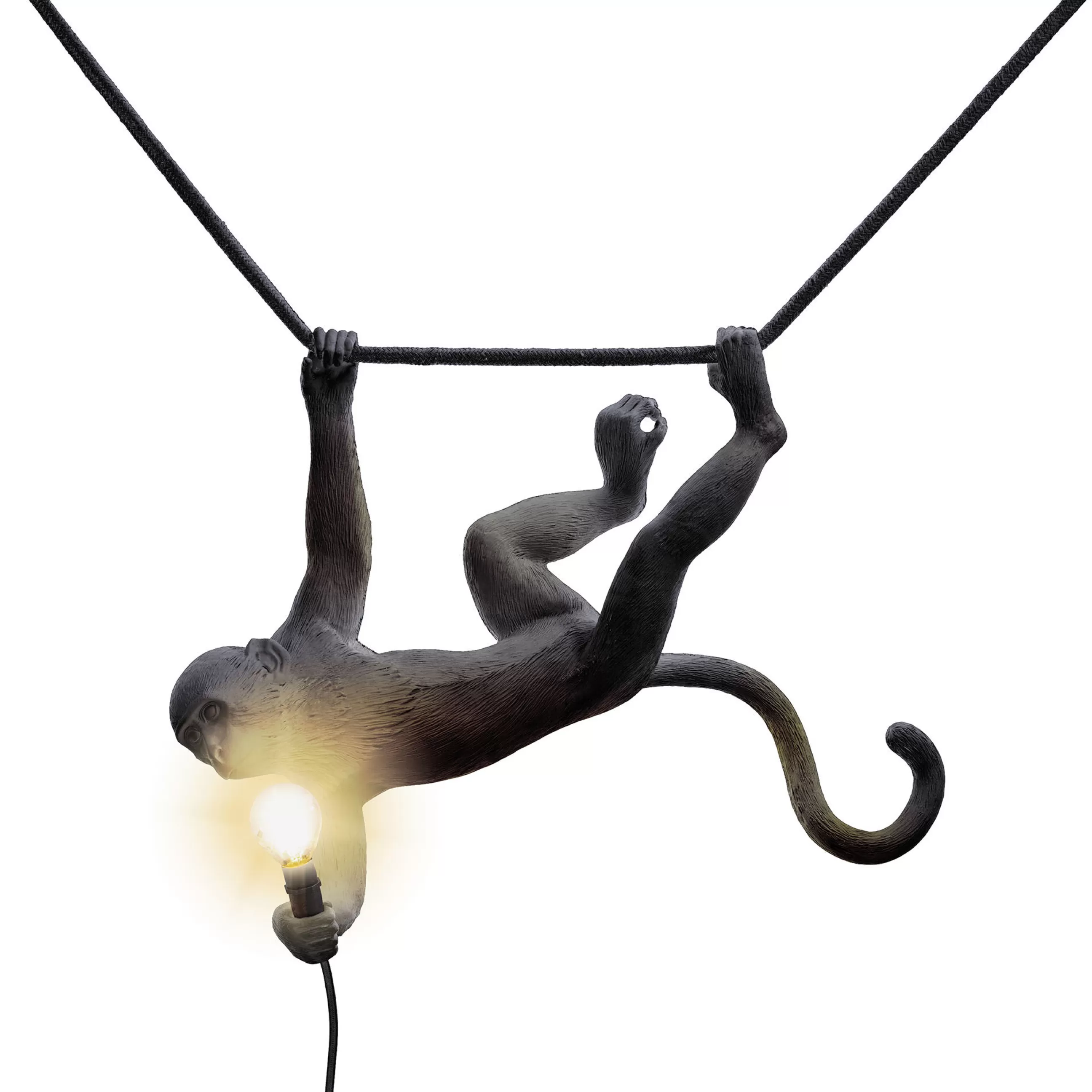 Luminaires De Salle De Bains>Seletti Lampe D'extérieur Monkey Swing Plastiqueplastique/ Outdoor - L 60 Cm - Noir