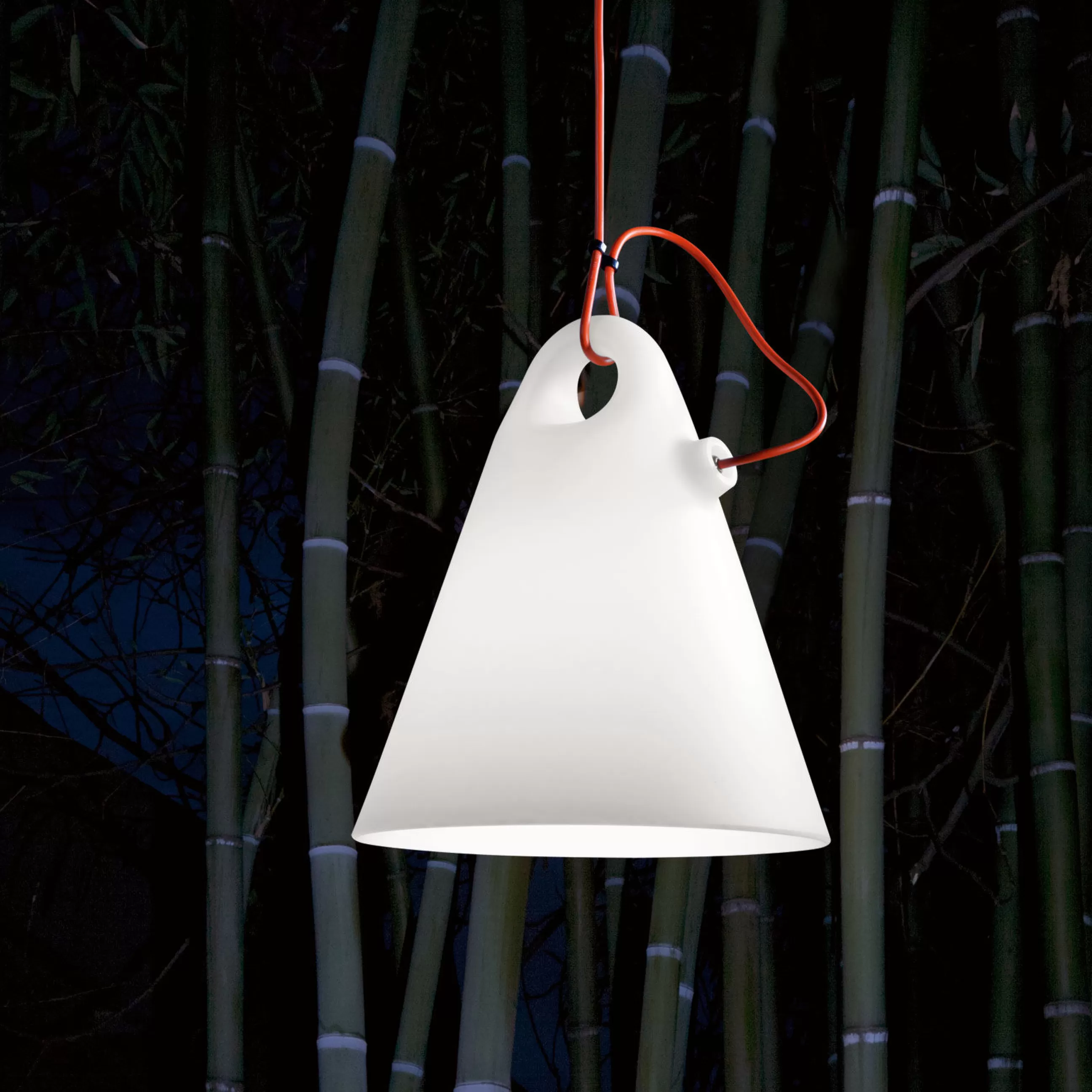 Lampes De Sol>Martinelli Luce Lampe D'extérieur Trilly Plastique Blanc / Baladeuse Poser Ou Suspendre - Blanc - Orange