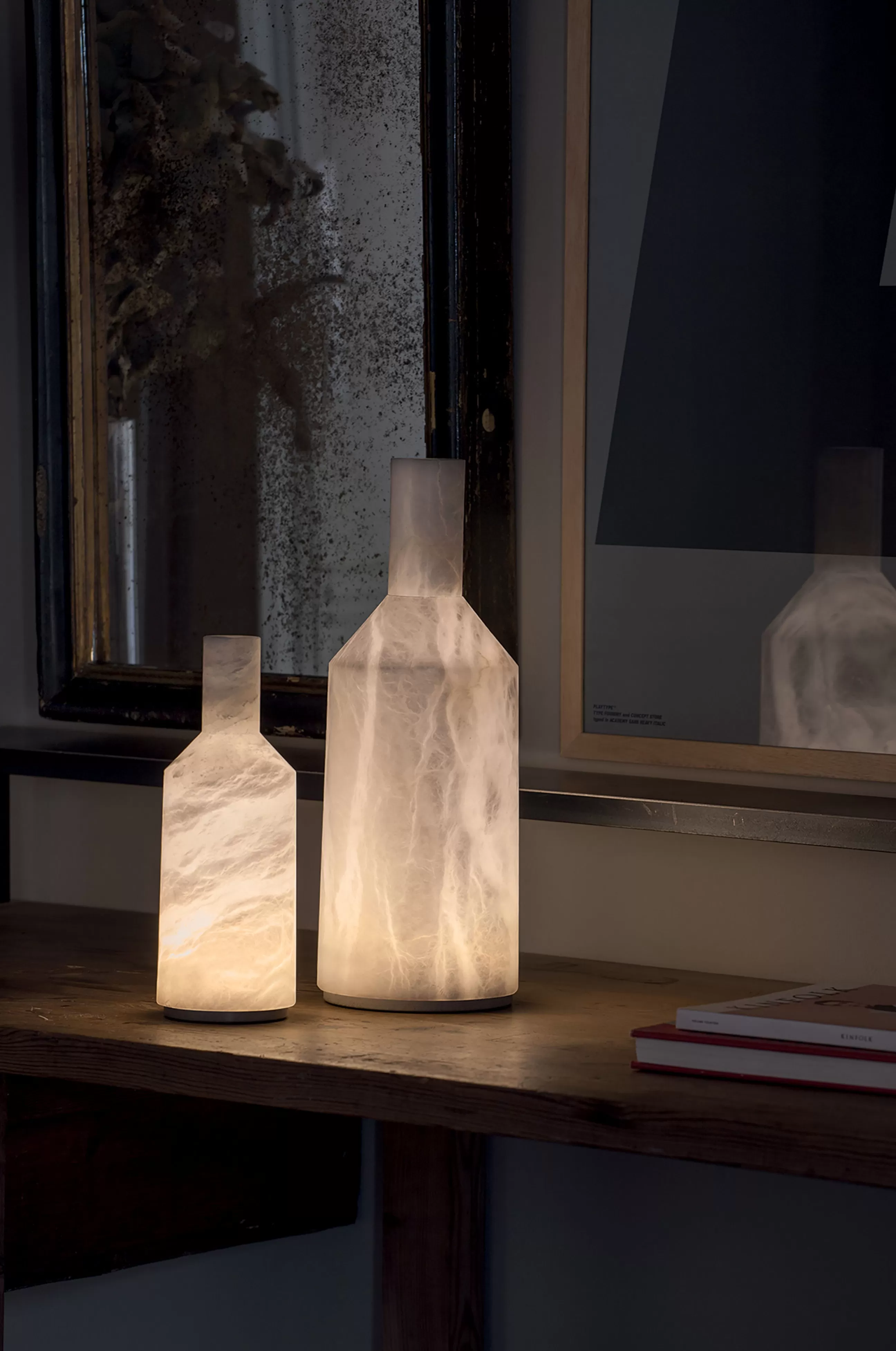Luminaires De Salle De Bains>Carpyen Lampe Exterieur Sans Fil Rechargeable Alabast Large Led Pierre Pierrehe / H 39 Cm - Albatre - Blanc