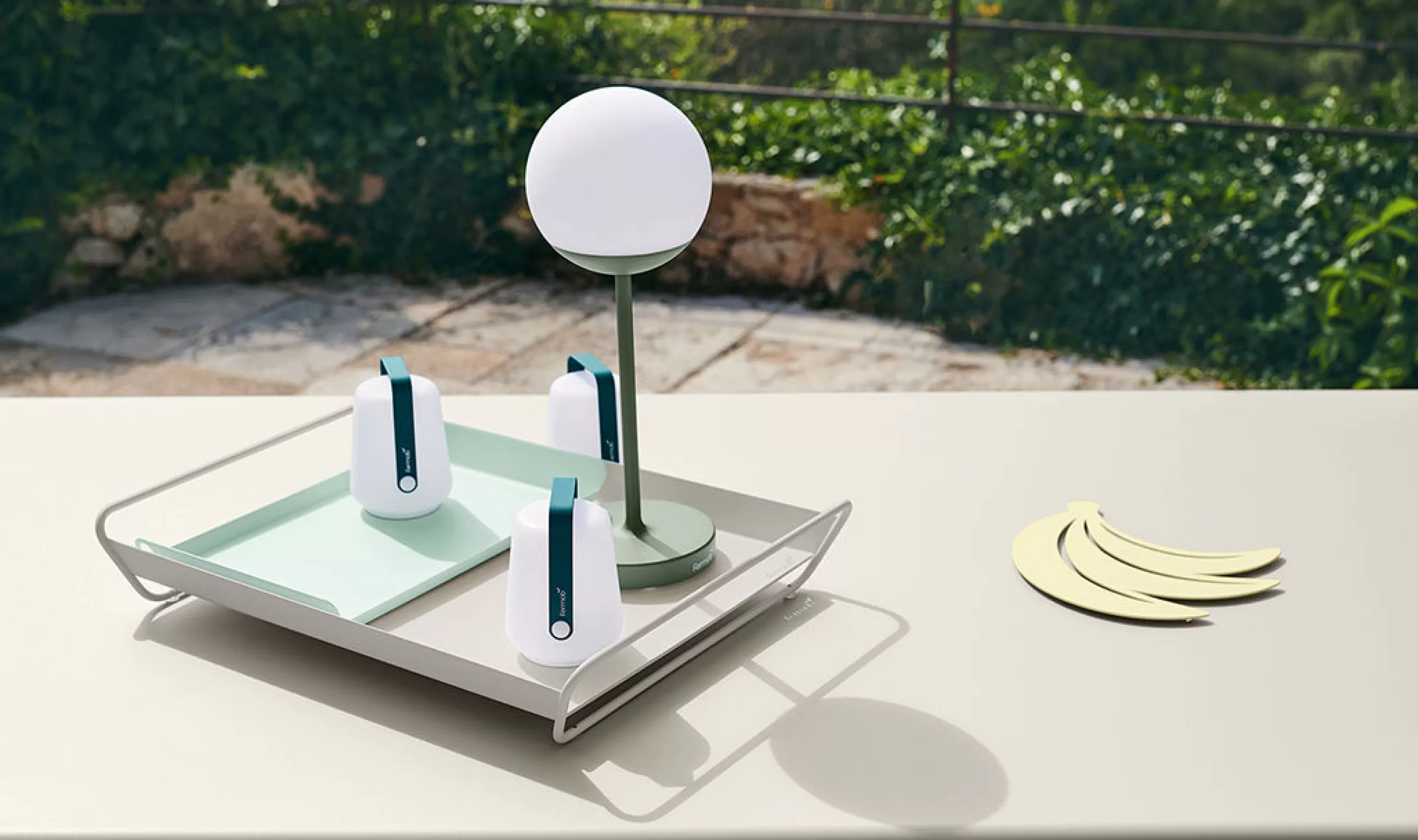 Luminaires D'extérieur>Fermob Lampe Exterieur Sans Fil Rechargeable Balad Led Plastique Bleu Plastique & Metal Bleu/ H 13,5 Cm - Set De 3 - Bleu Acapulco