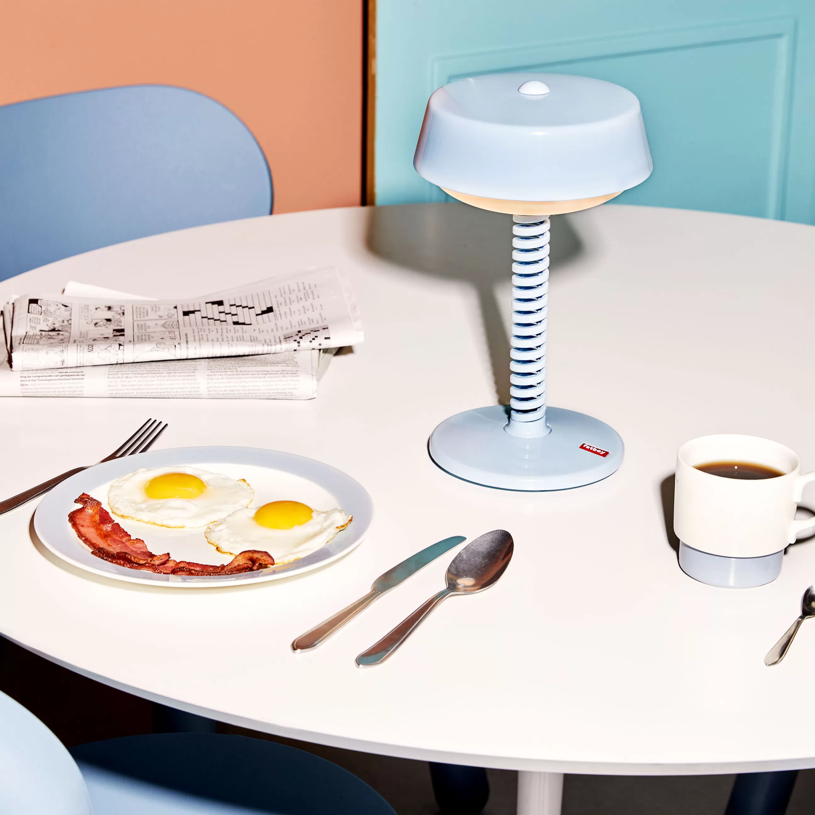 Lampes Sans Fil>Fatboy Lampe Exterieur Sans Fil Rechargeable Bellboy Metal Bleu / O 18 X H 30 Cm - Bleu Jet