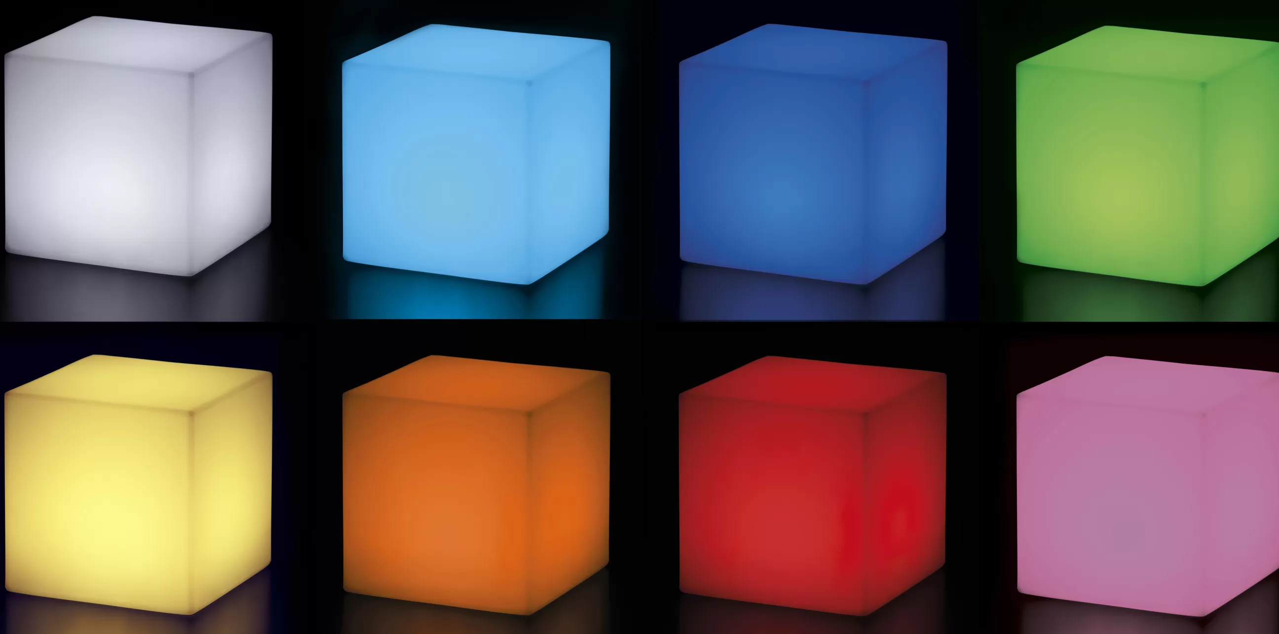 Luminaires D'extérieur>Slide Lampe Exterieur Sans Fil Rechargeable Cubo Led Rgb Plastique / Tabouret Lumineux - Blanc