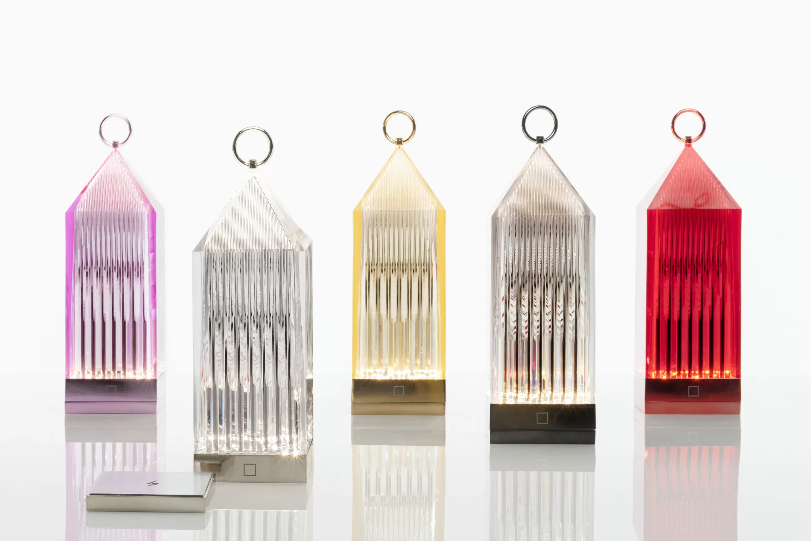 Luminaires D'extérieur>Kartell Lampe Exterieur Sans Fil Rechargeable Lantern Led Plastique Transparent Plastique Transparent - Cristal