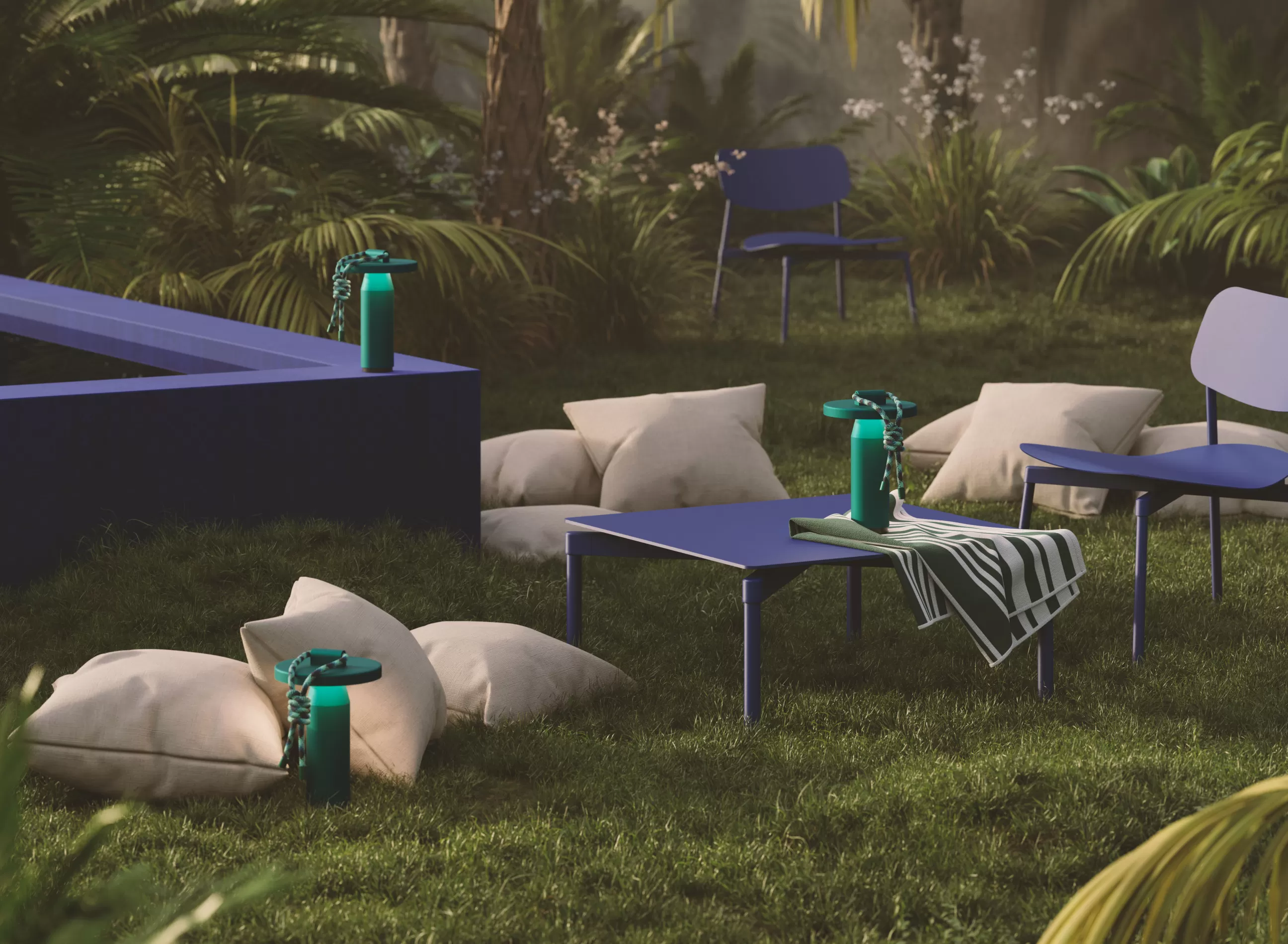 Luminaires D'extérieur>Petite Friture Lampe Exterieur Sans Fil Rechargeable Quasar Led Metal Vert Metal/ H 26 Cm - Vert Emeraude