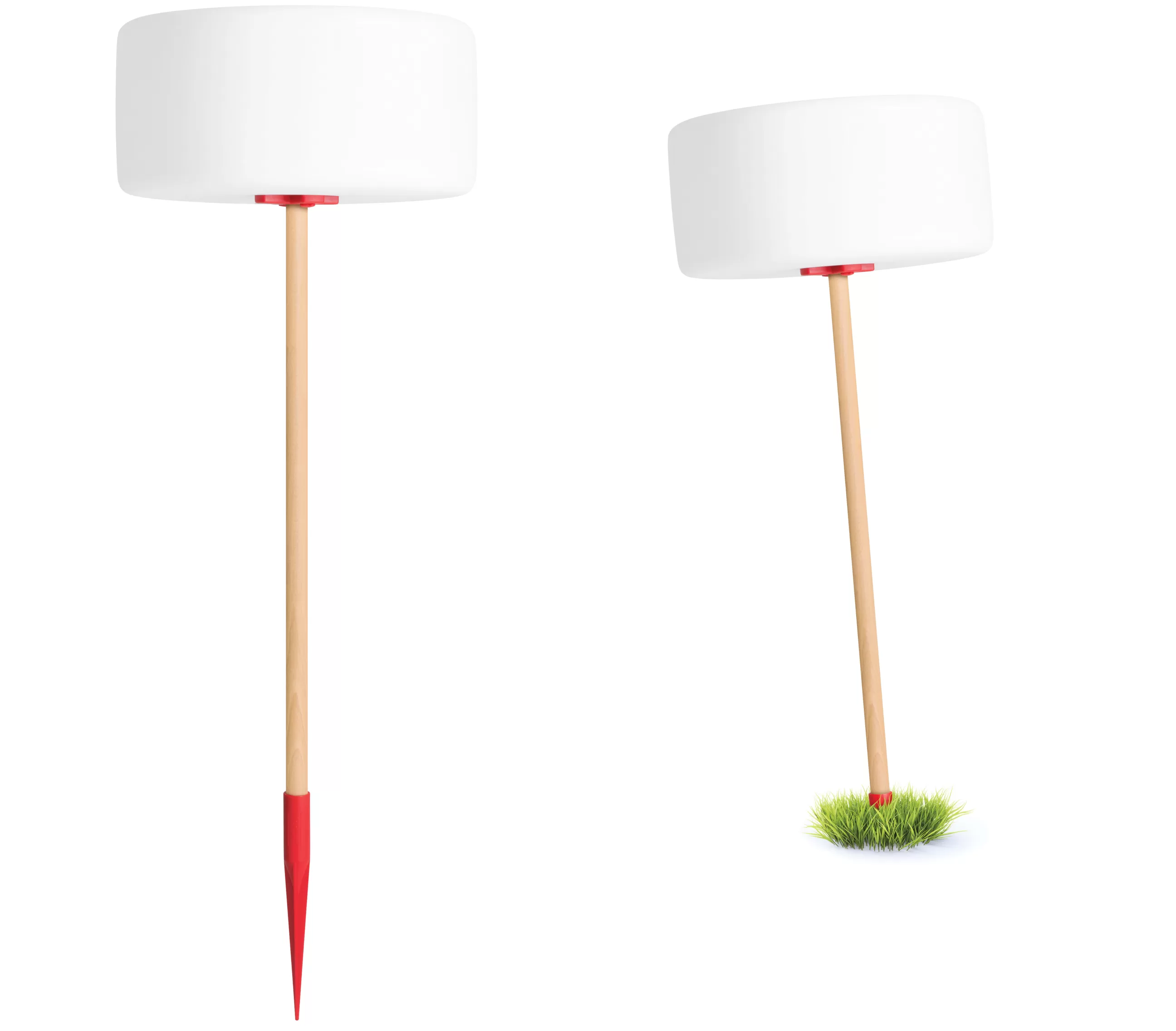 Luminaires D'extérieur>Fatboy Lampe Exterieur Sans Fil Rechargeable Thierry Le Swinger Led Plastique Rouge Plastique / Inclus : Cable De Suspension + Pied A Planter En Bois - Blanc - Rouge