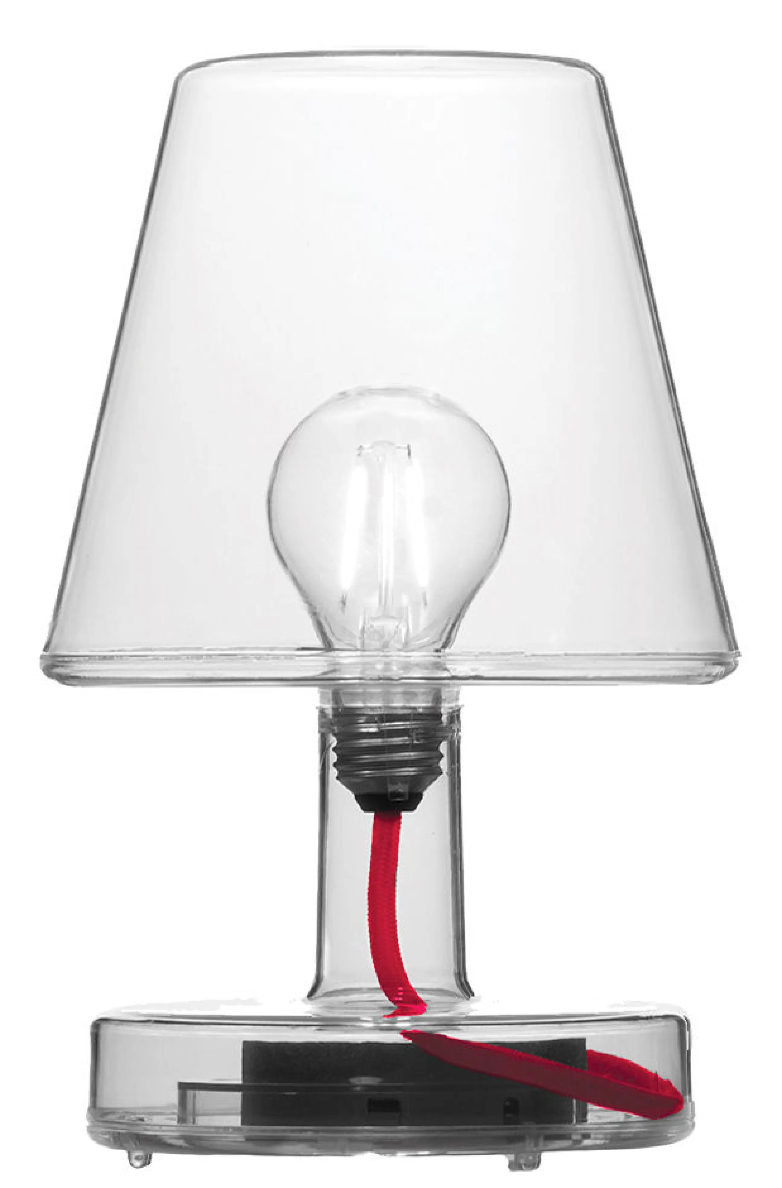 Lampes Sans Fil>Fatboy Lampe Sans Fil Rechargeable Transloetje Plastique Transparent / Led - O 16 X H 25 Cm - Rouge - Transparent