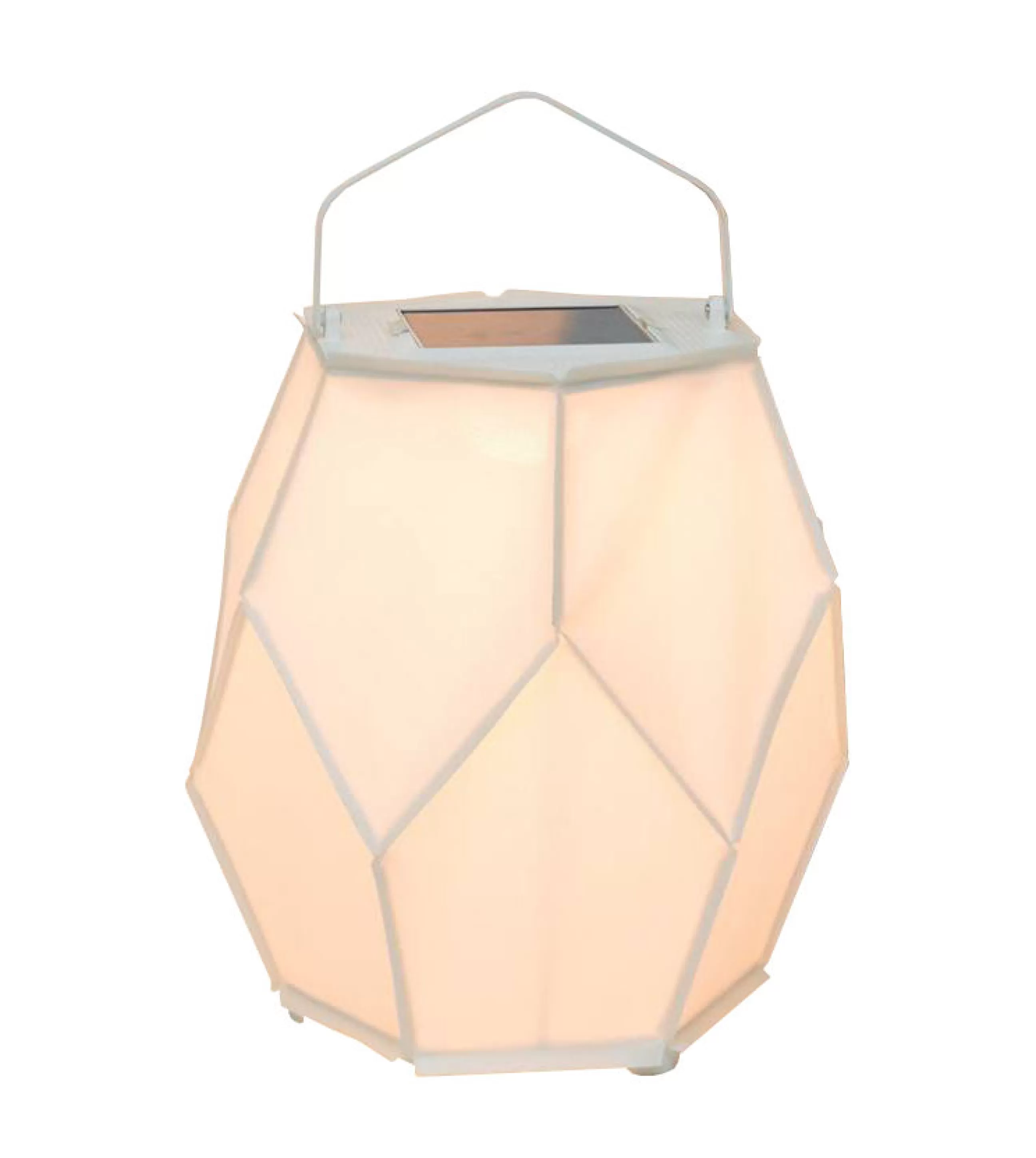 Lampes De Sol>Maiori Lampe Solaire D'extérieur La Lampe Couture Large Tissu/ Hybride & Connectee - O 56 X H 75 Cm - Aluminium - Blanc