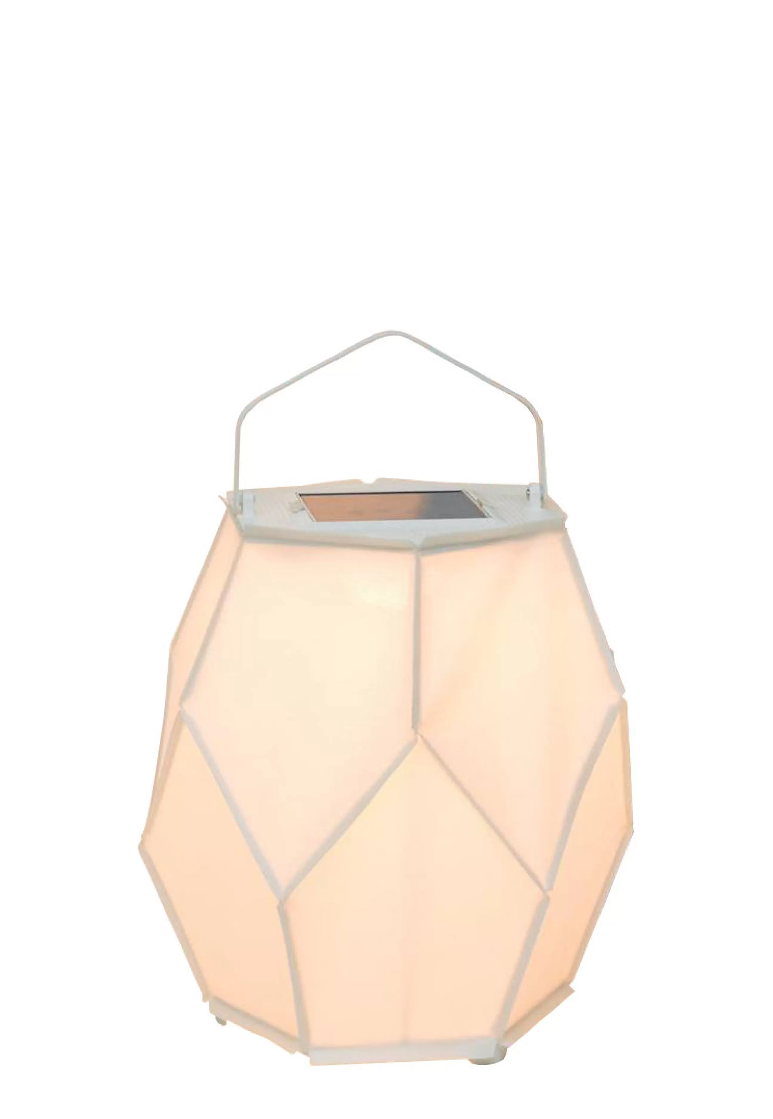 Lampes De Sol>Maiori Lampe Solaire D'extérieur La Lampe Couture Small Tissu/ Hybride & Connectee - O 28 X H 37 Cm - Aluminium - Blanc