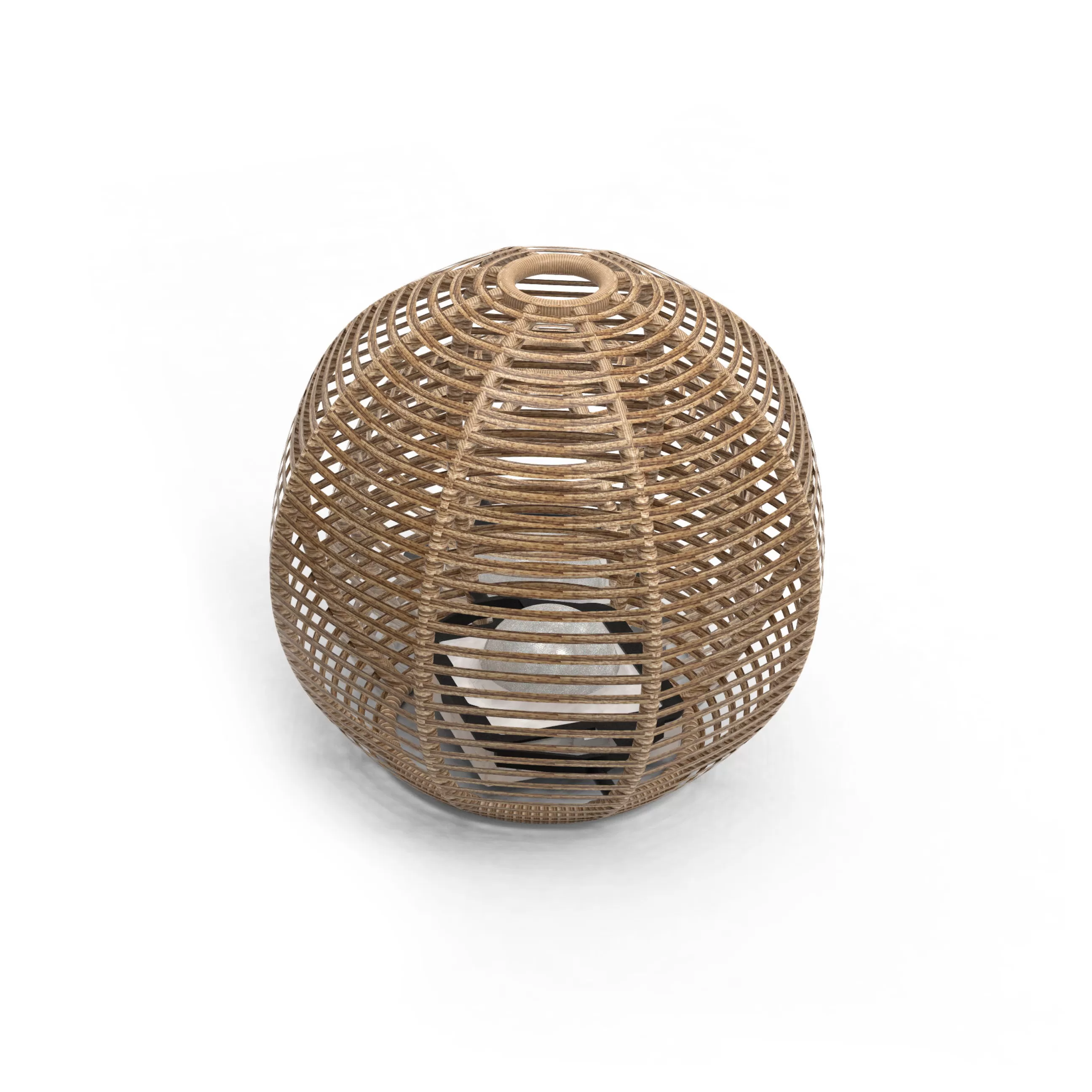 Luminaires D'extérieur>Maiori Lampe Solaire D'extérieur La Lampe Paillote Sphere Plastique Bois / Medium O 40 Cm / Hybride Et Connectee (Solaire + Dock Usb) - Naturel