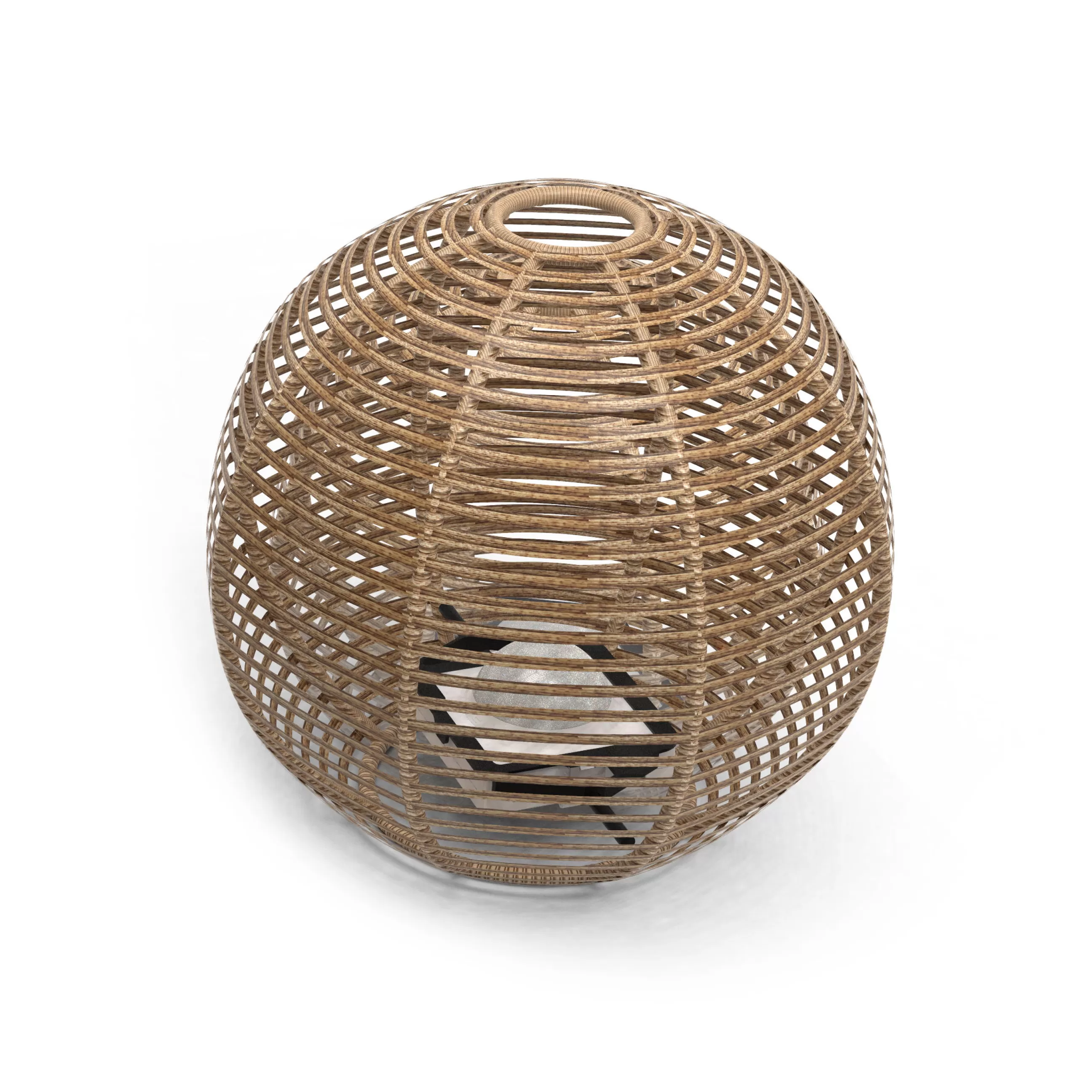 Lampes De Sol>Maiori Lampe Solaire D'extérieur La Lampe Paillotte Sphere Plastique Bois / Large O 48 Cm / Hybride Et Connectee (Solaire + Dock Usb) - Naturel