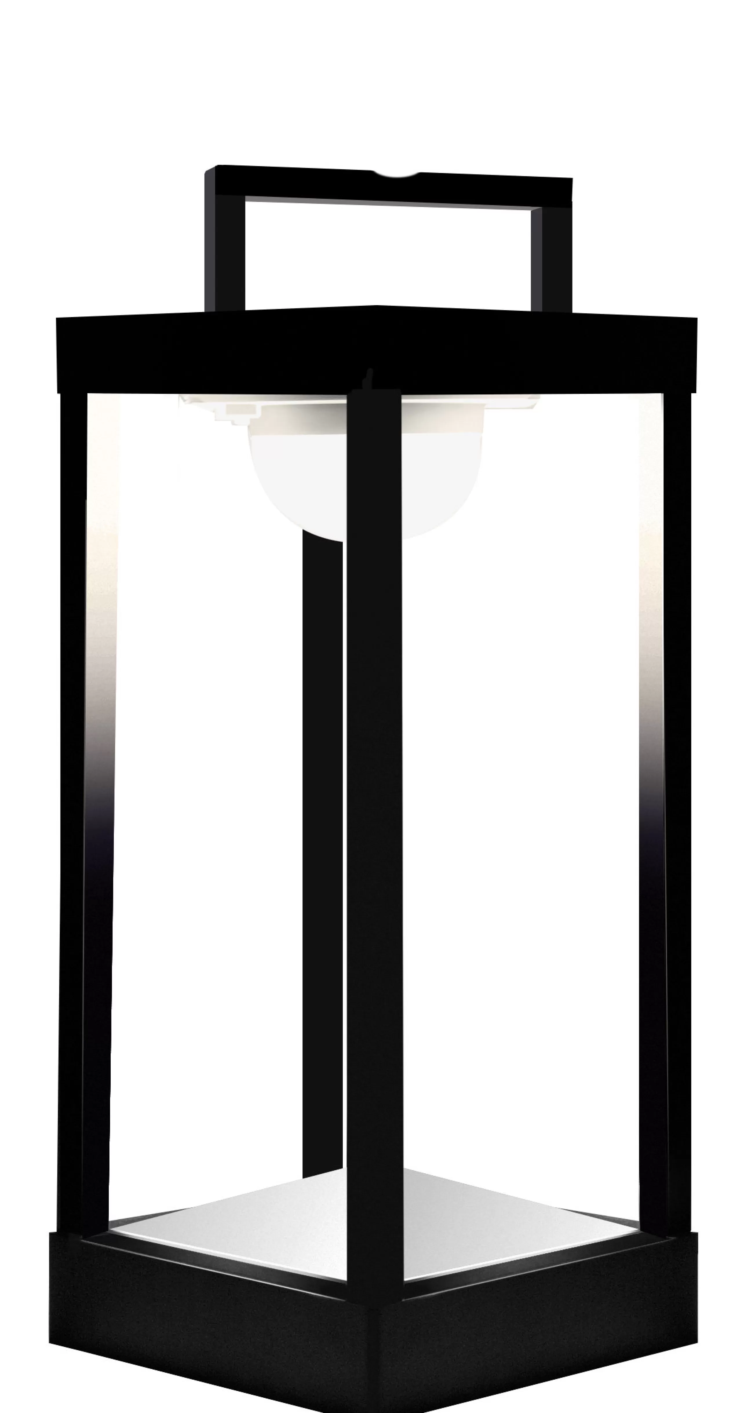 Lampes Sans Fil>Maiori Lampe Solaire D'extérieur La Lampe Parc M Metal Verre Noir Led / Hybride & Connectee - Dock Usb - H 40 Cm - Charbon