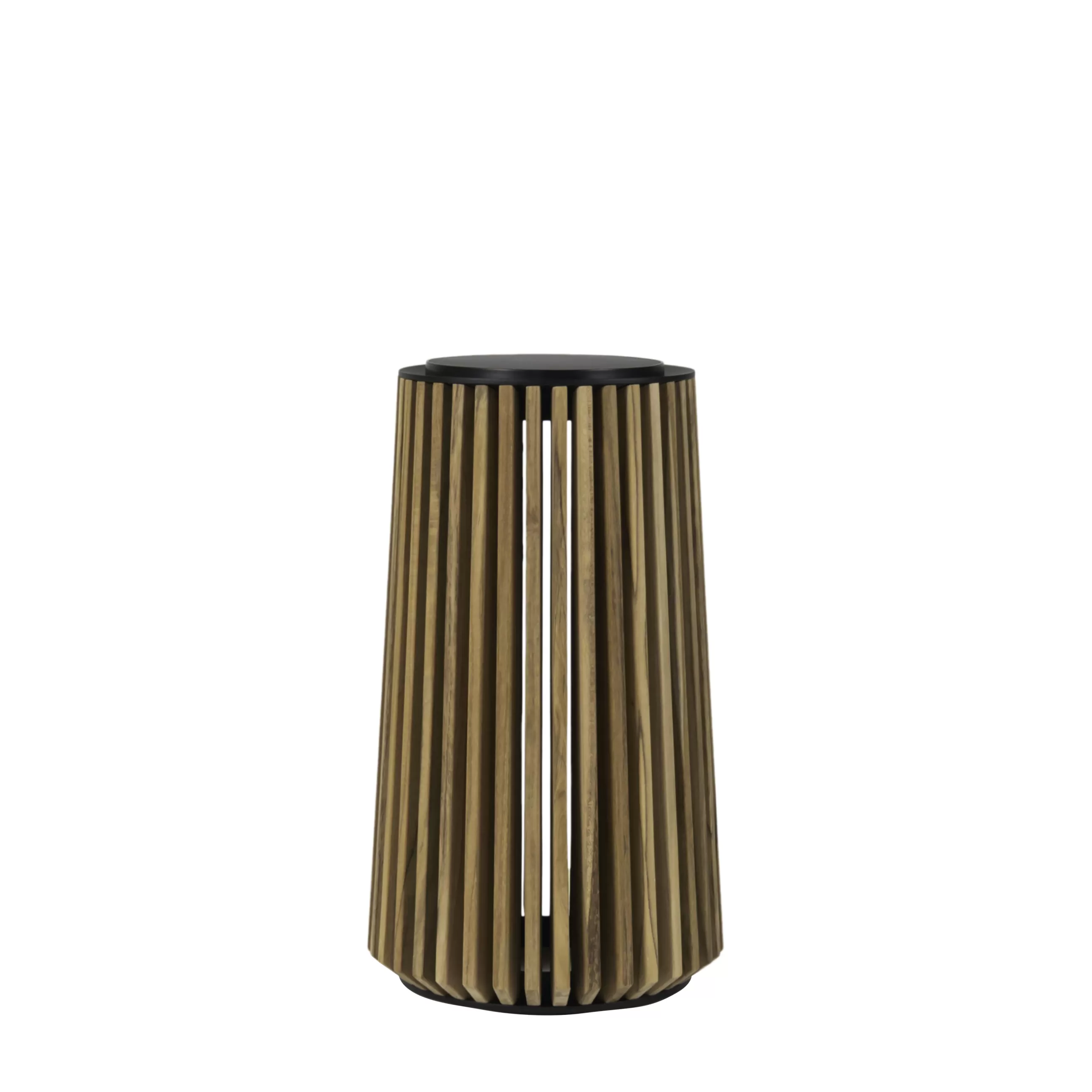 Luminaires D'extérieur>Vincent Sheppard Lampe Solaire D'extérieur Maya Large Bois Naturel / O 28 X H 48 Cm - Teck Recycle - Noir - Teck Naturel