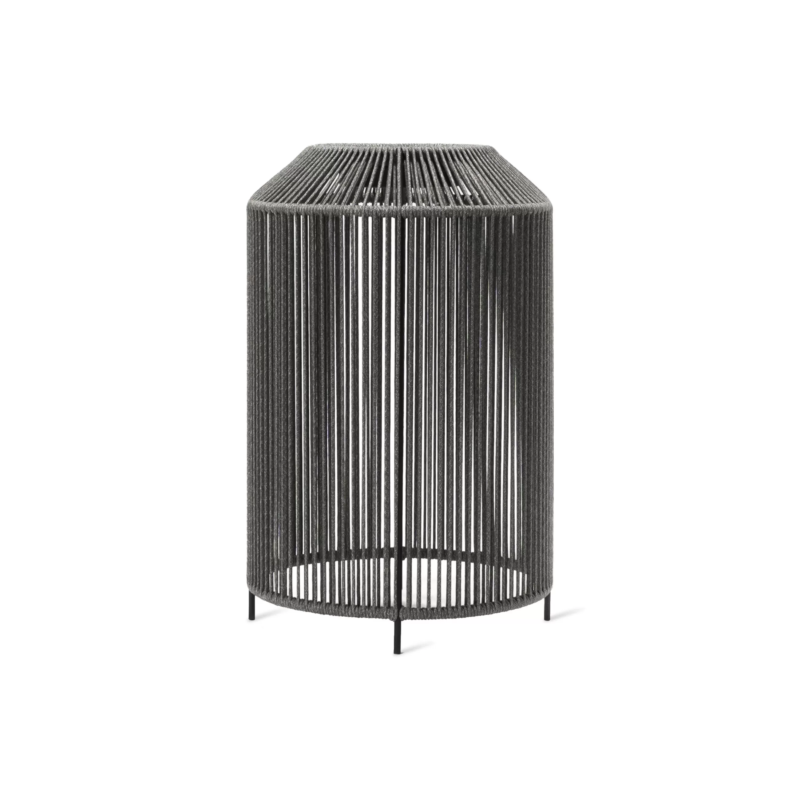 Luminaires D'extérieur>Vincent Sheppard Lampe Solaire D'extérieur Mora Led Tissu Gris / Recharge Solaire Ou Secteur - O 40 X H 61 Cm / Corde Polypropylene - Gris Fossile