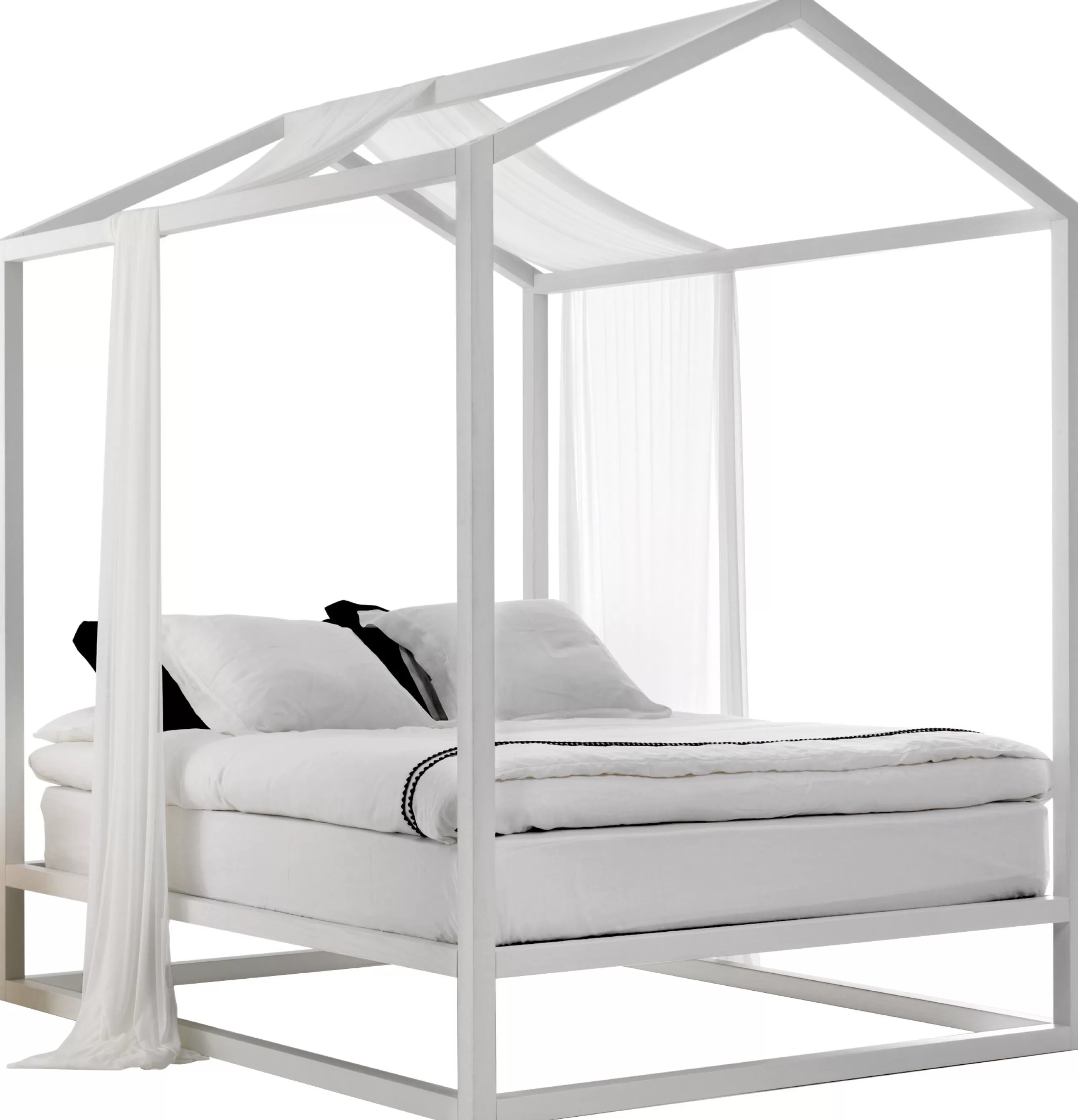 Lits>Mogg Lit A Baldaquin Casetta In Canada Bois/ 213 X 183 X H 235 Cm - Blanc