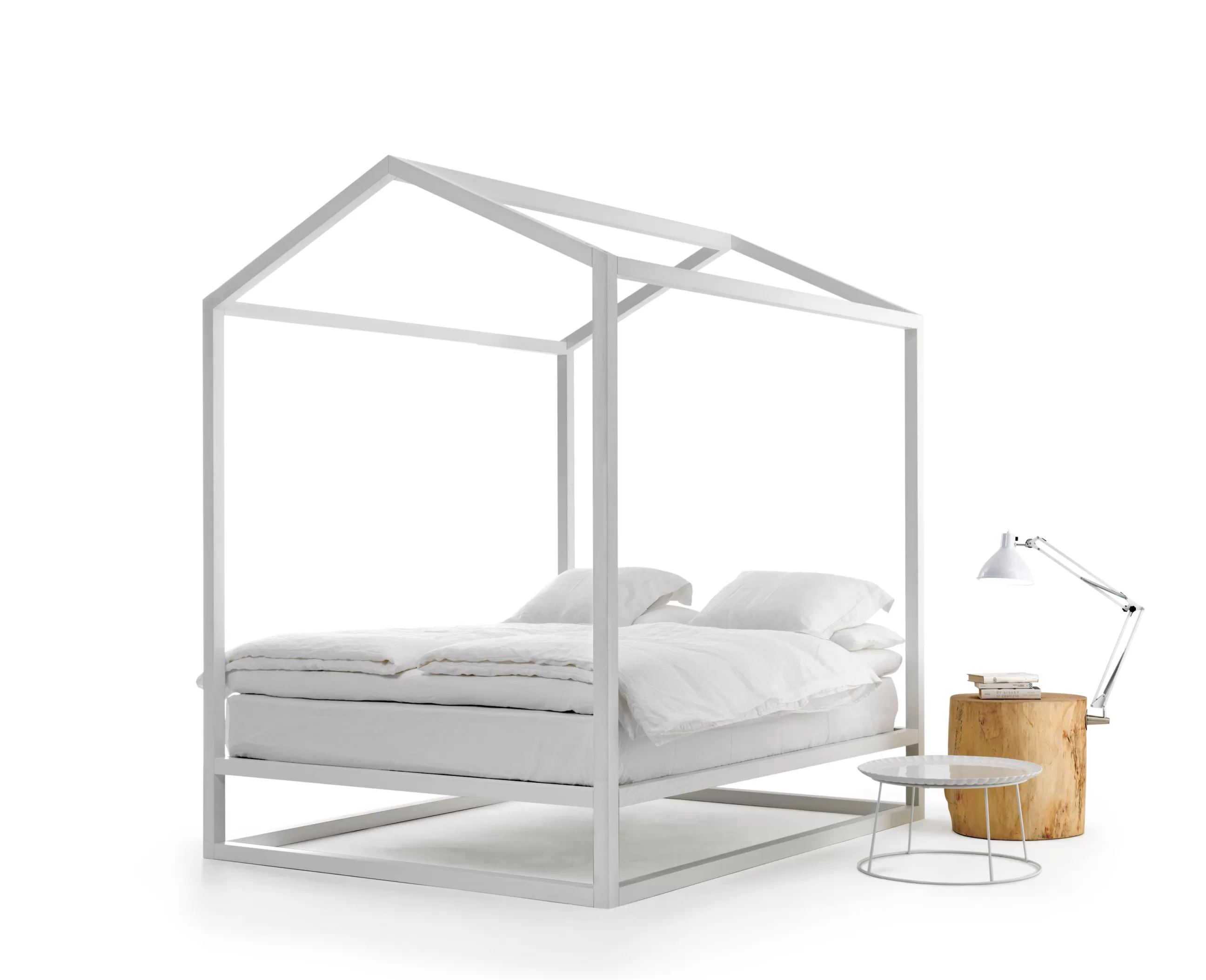 Lits>Mogg Lit A Baldaquin Casetta In Canada Bois/ 213 X 183 X H 235 Cm - Blanc