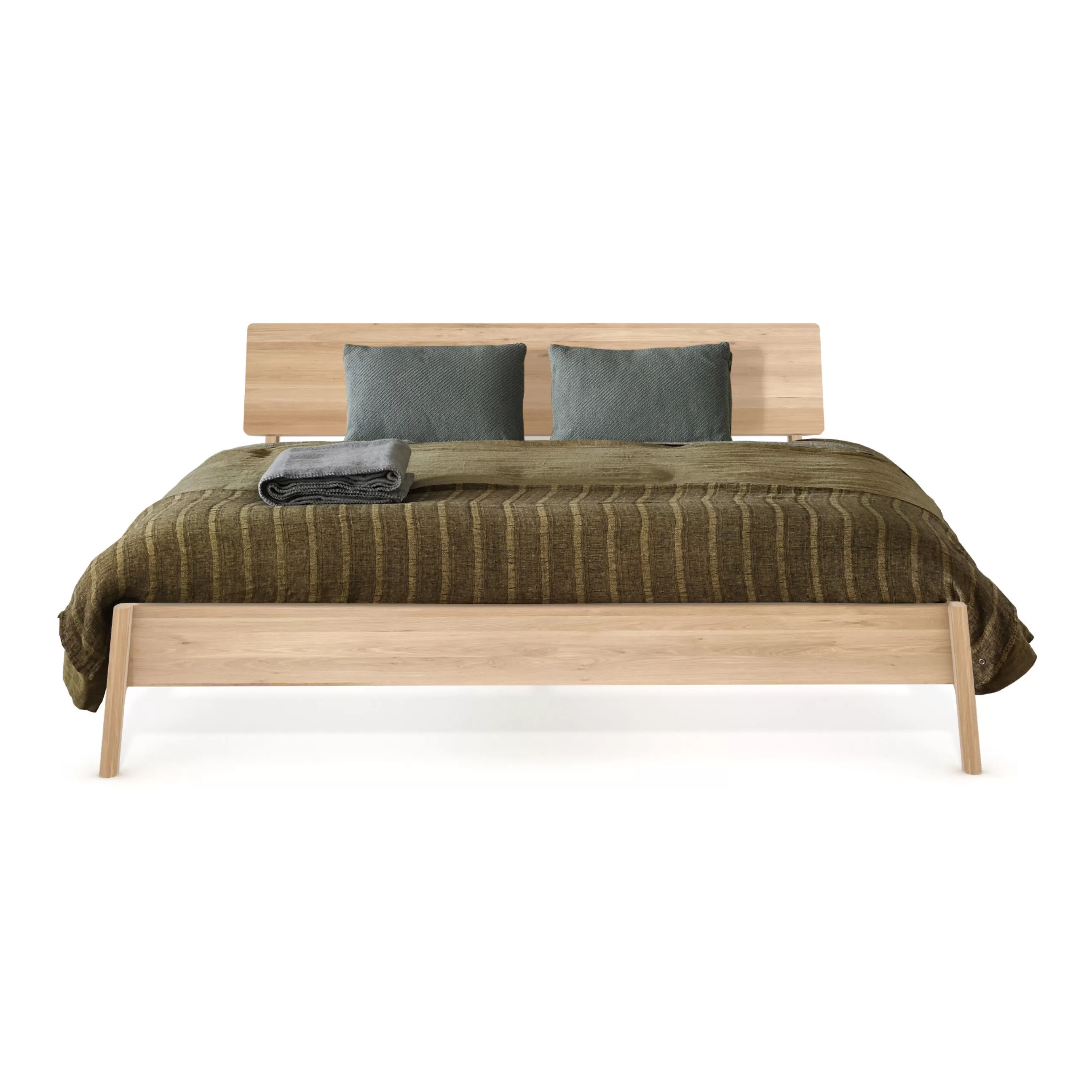 Lits>Ethnicraft Lit Double Air Bois Naturel / Pour Matelas 160 X 200 Cm - Chene Massif - Chene Naturel