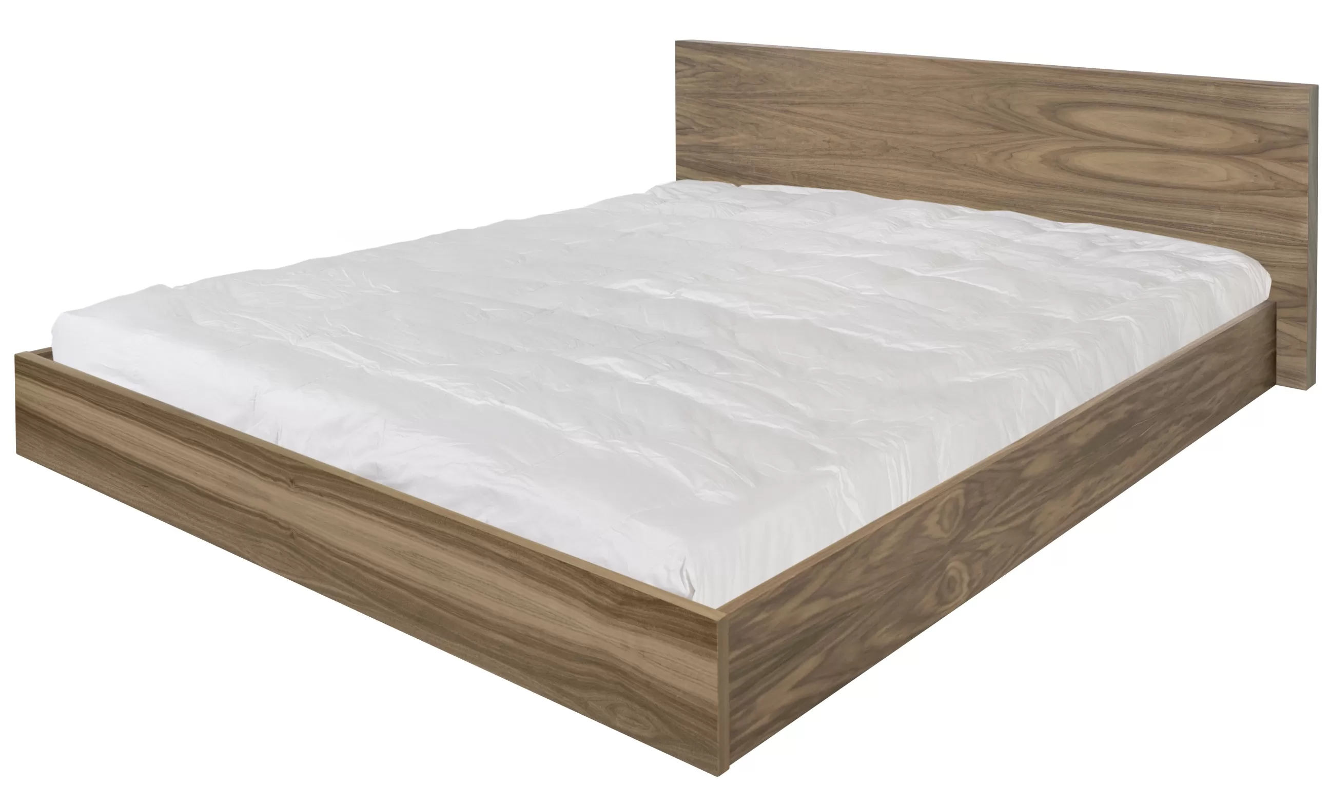 Lits>POP UP HOME Lit Double Bedpost Bois Naturel / King Size - 180 X 200 Cm - Noyer