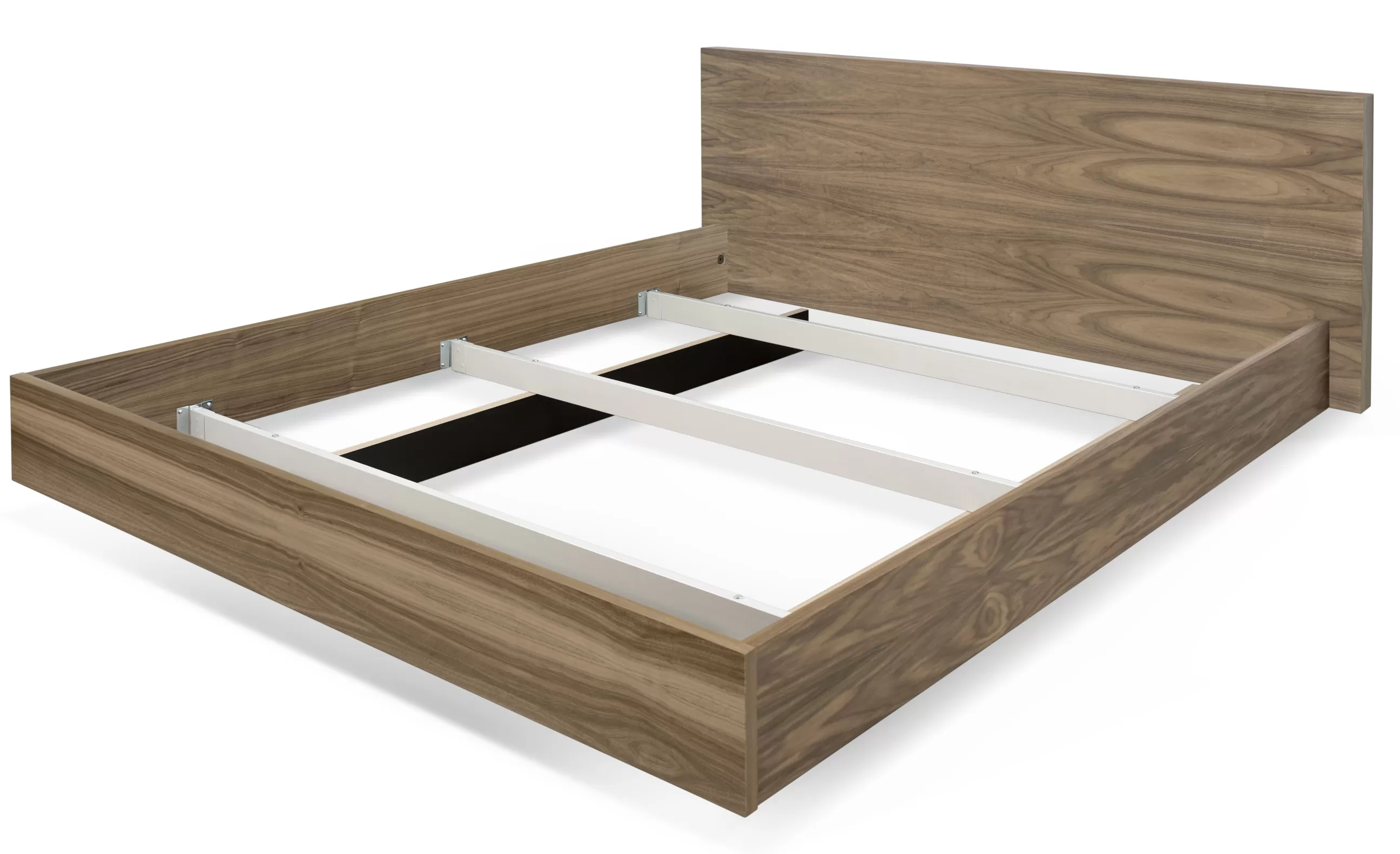 Lits>POP UP HOME Lit Double Bedpost Bois Naturel / King Size - 180 X 200 Cm - Noyer