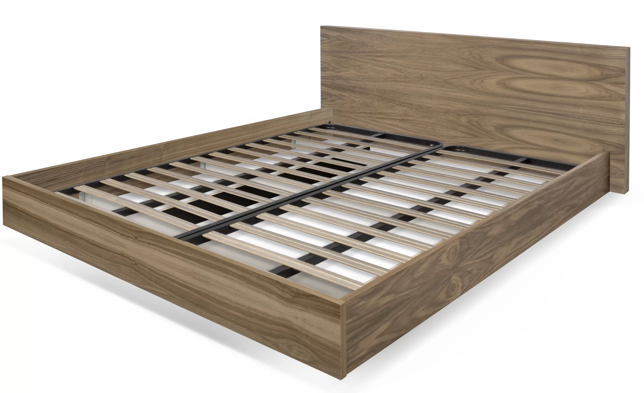 Lits>POP UP HOME Lit Double Bedpost Bois Naturel / King Size - 180 X 200 Cm - Noyer